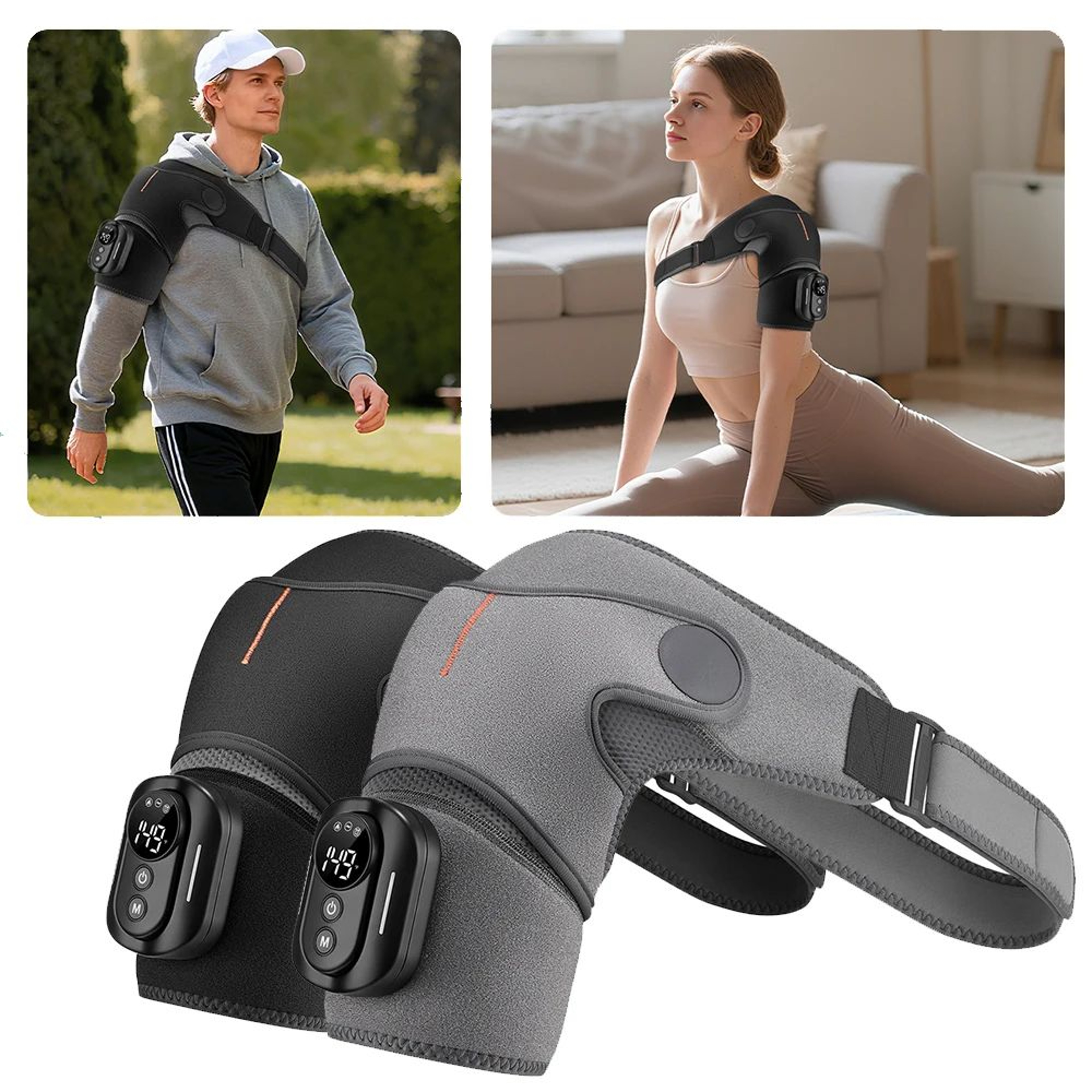 CozyRelief Shoulder Massager With Heat And Vibration Cordless Heated Shoulder Wrap 0