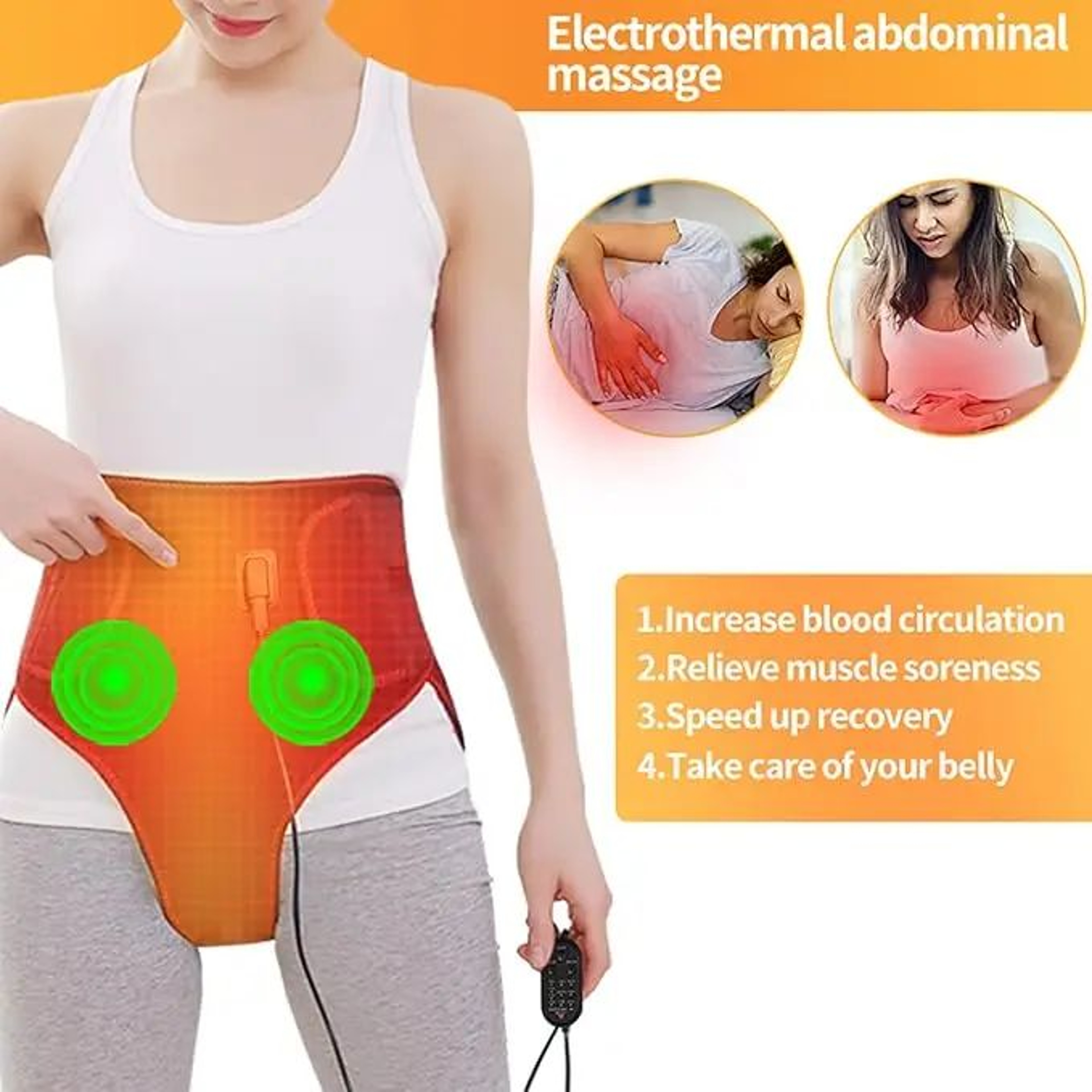 LunaHeat Menstrual Heating Pad With Vibration Massager For Period Cramp Relief 3