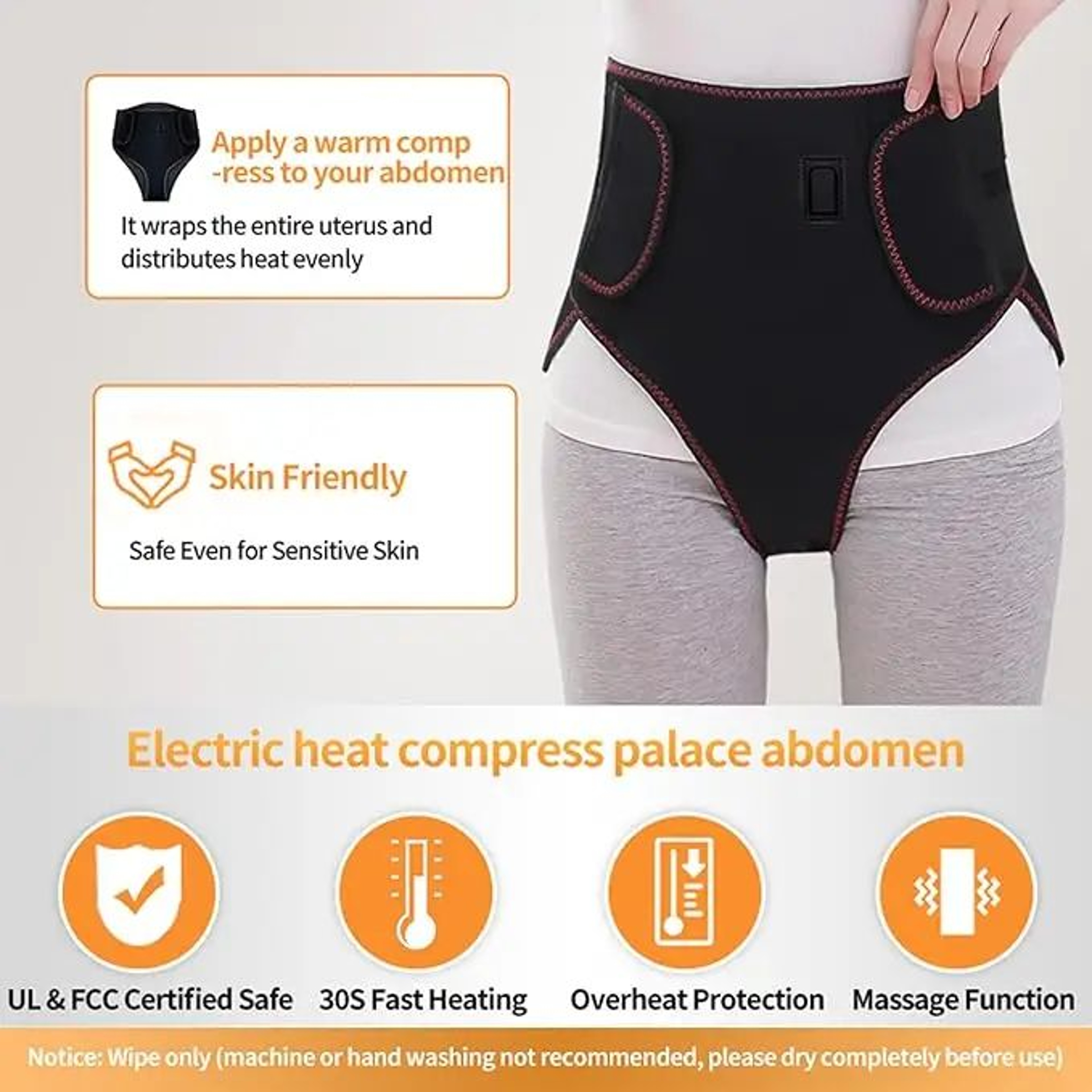 LunaHeat Menstrual Heating Pad With Vibration Massager For Period Cramp Relief 4
