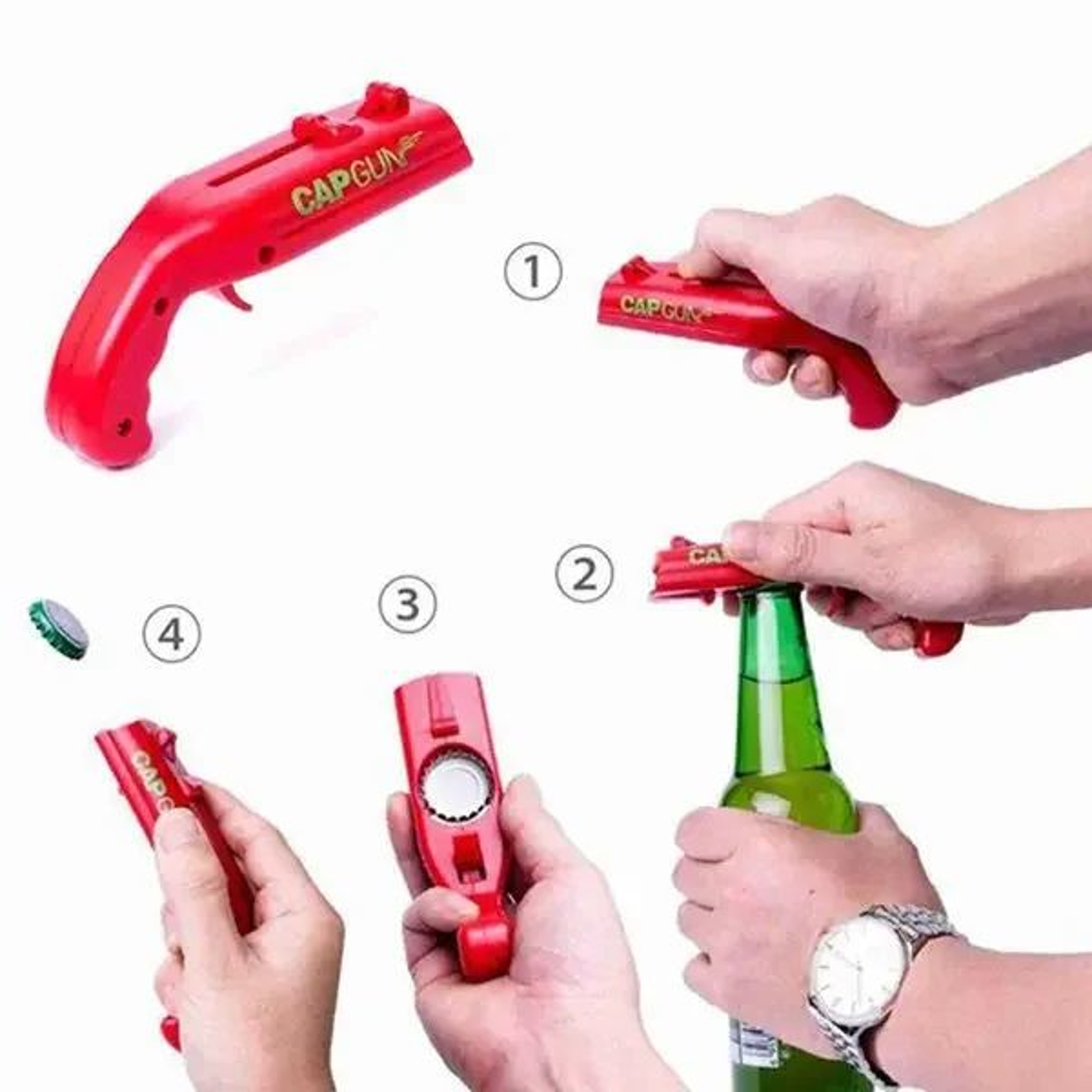 Creative Bottle Cap Launcher Beer Bottle Opener Cap Shooter Game 4