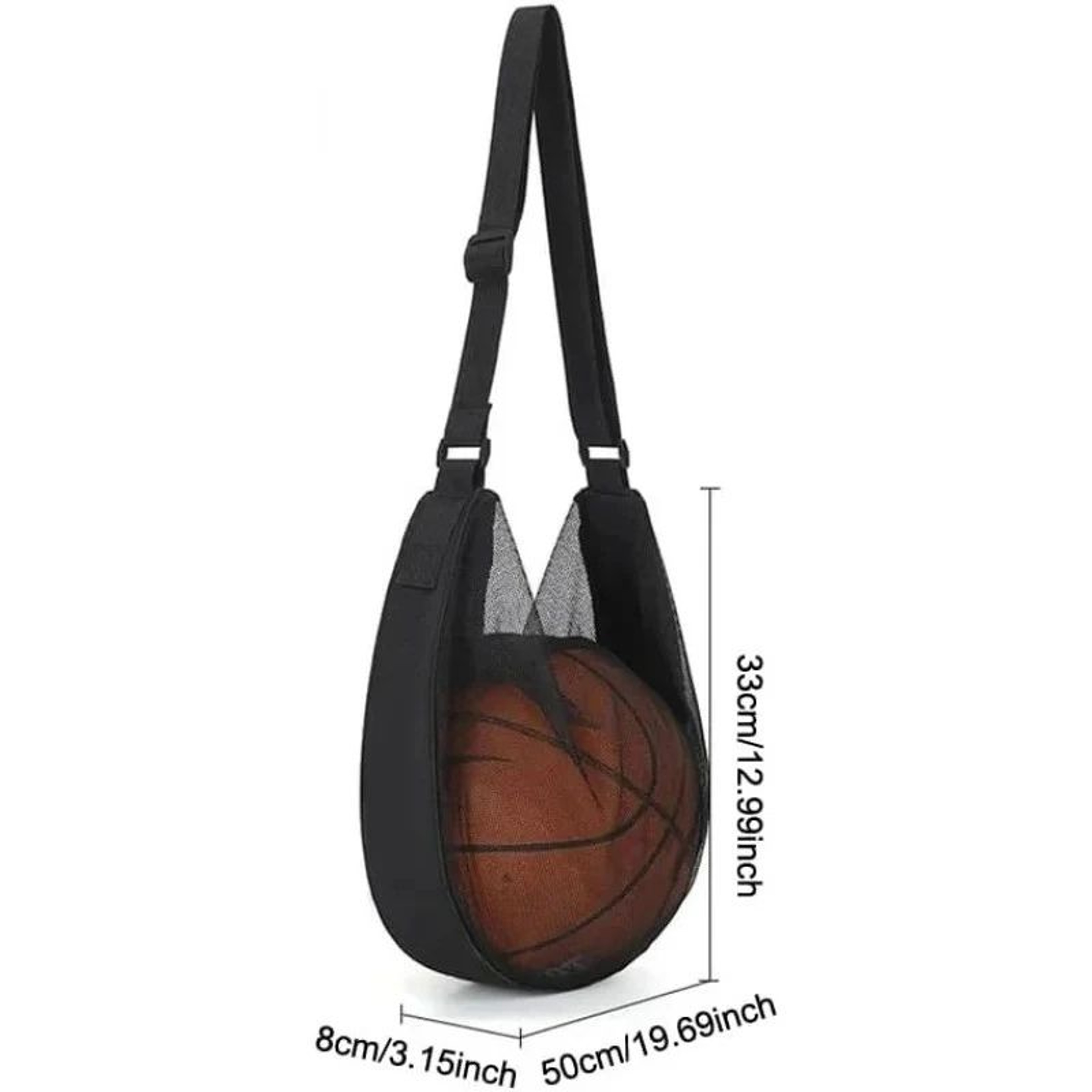 Single Mesh Basketball Bag with Adjustable Strap for Soccer and Volleyball – view 7