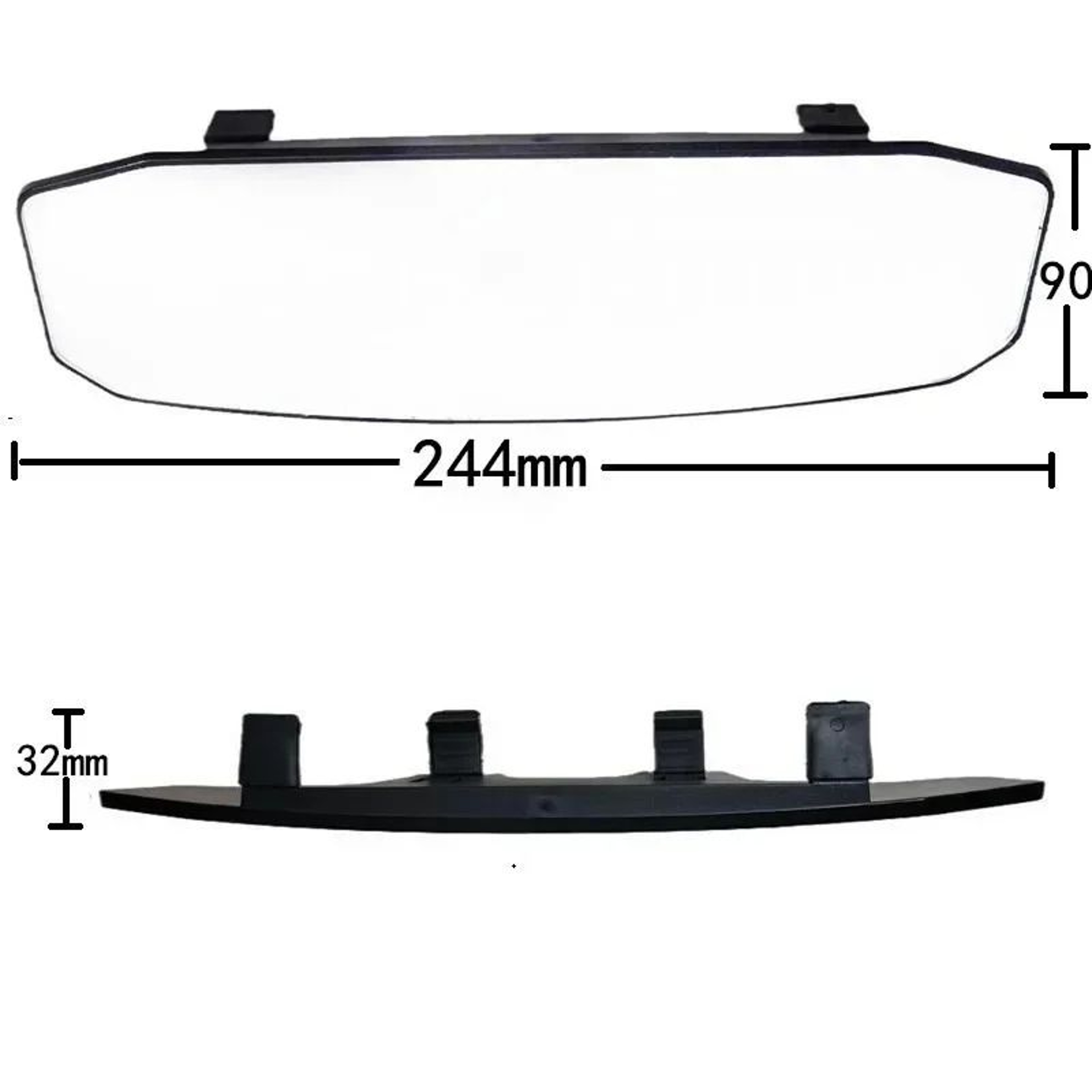 Panoramic Wide Angle Rear View Mirror Anti Glare Universal Clip On Car Interior Mirror 4