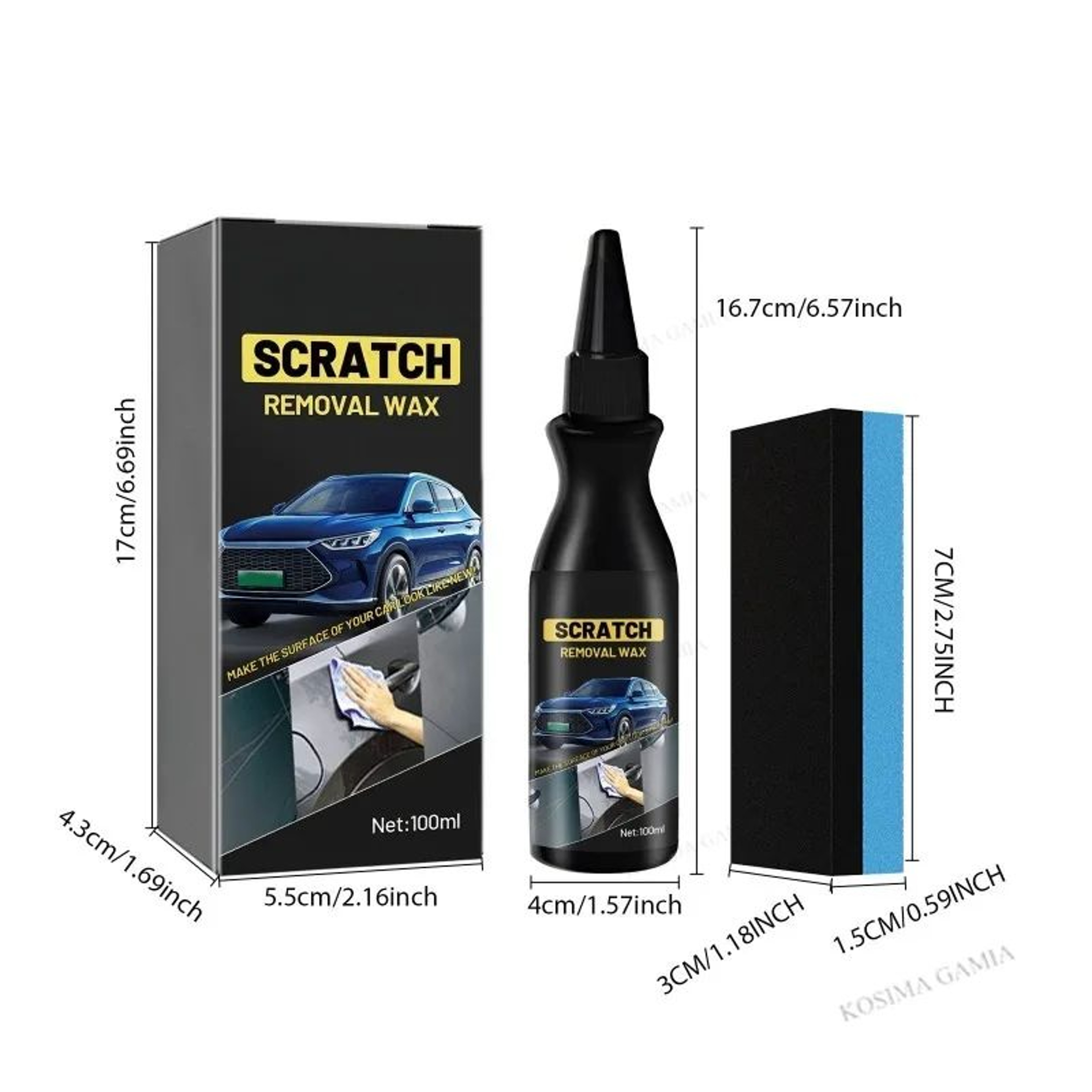 Car Scratch Remover Paint Restorer Scratch Repair Compound For Glossy Finish 5
