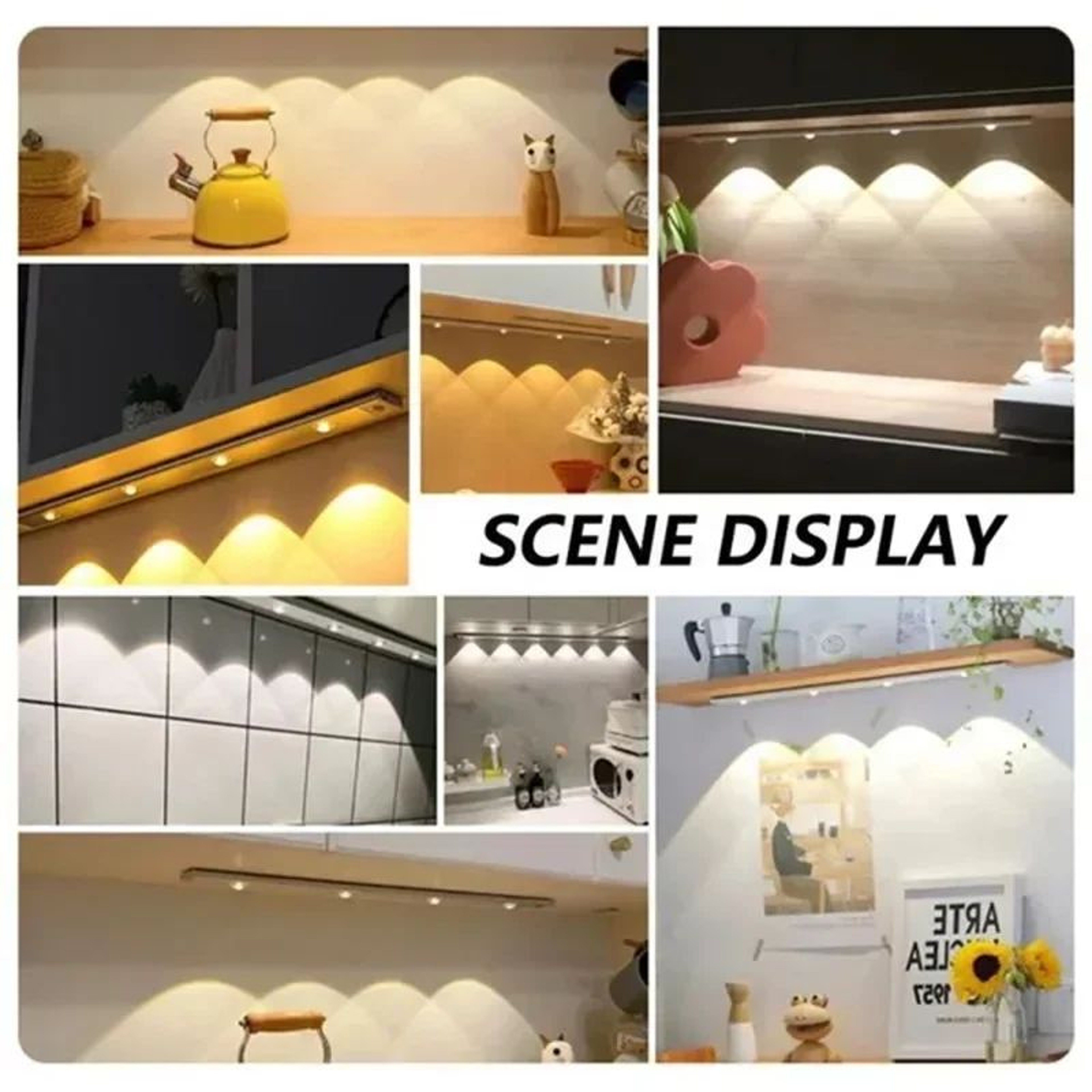 LumiGlow Rechargeable Under Cabinet Lights With Motion Sensor And 3 Color Dimmable LED 1