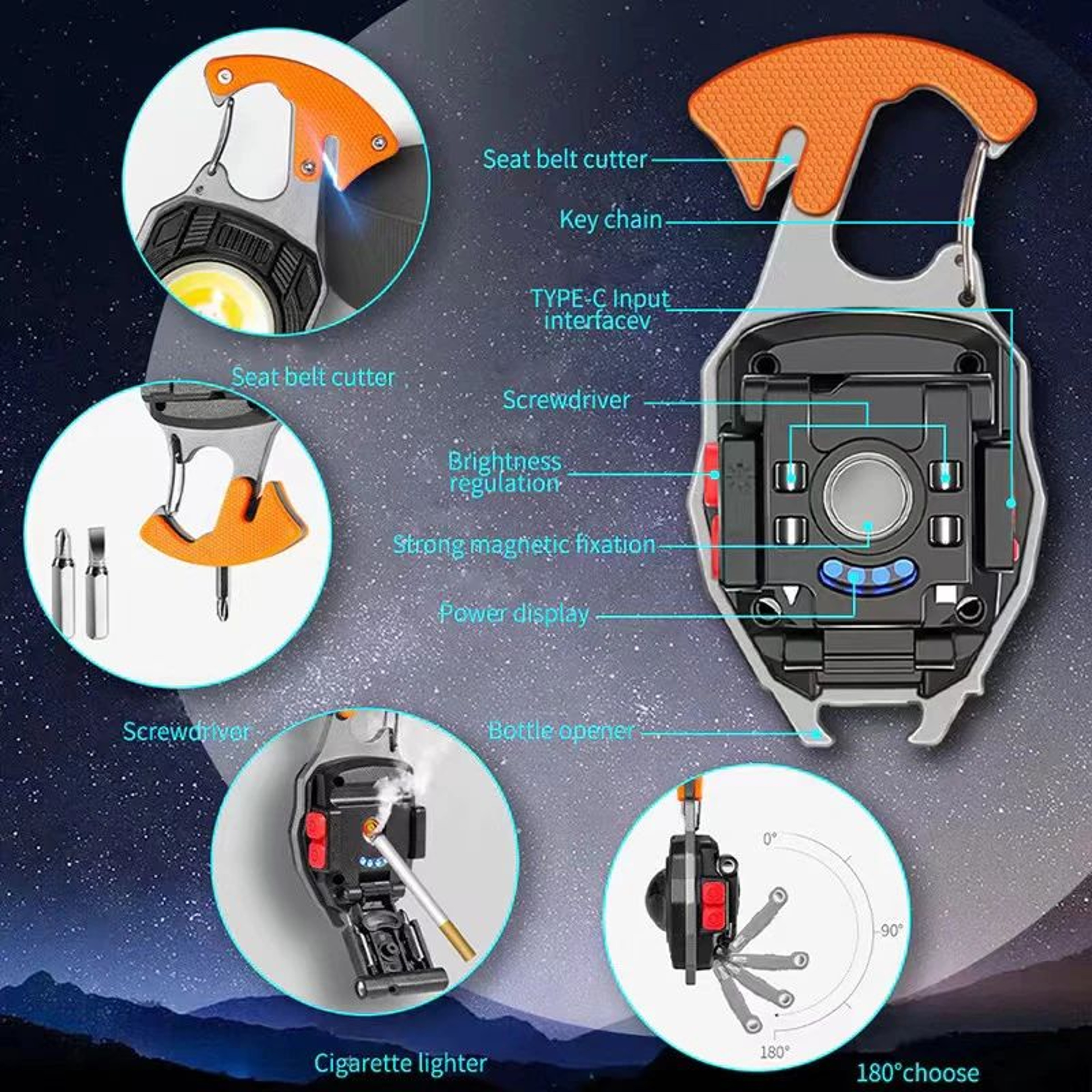 LumiClip COB Keychain Flashlight Rechargeable Mini Work Light With Magnetic Stand 2
