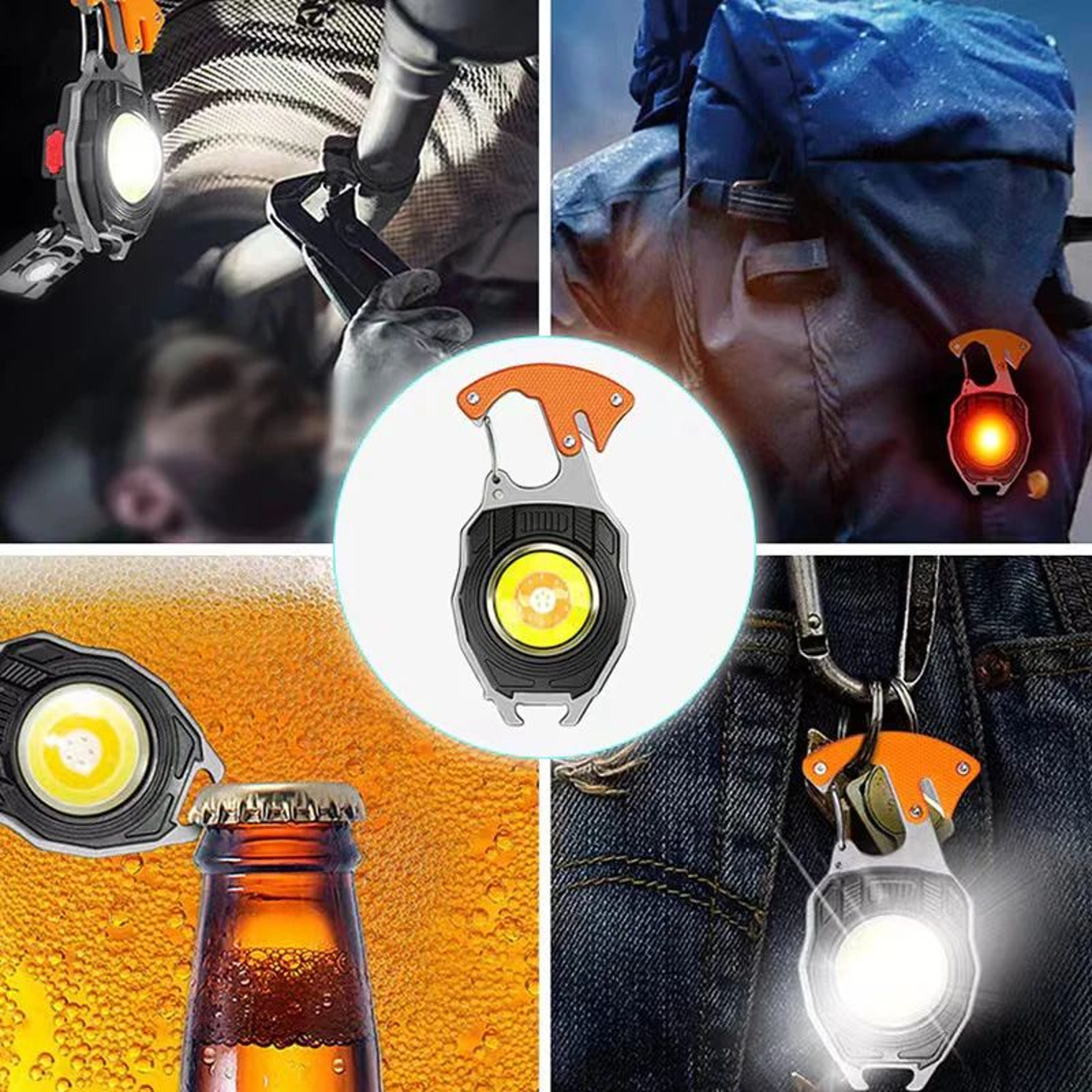 LumiClip COB Keychain Flashlight Rechargeable Mini Work Light With Magnetic Stand 3