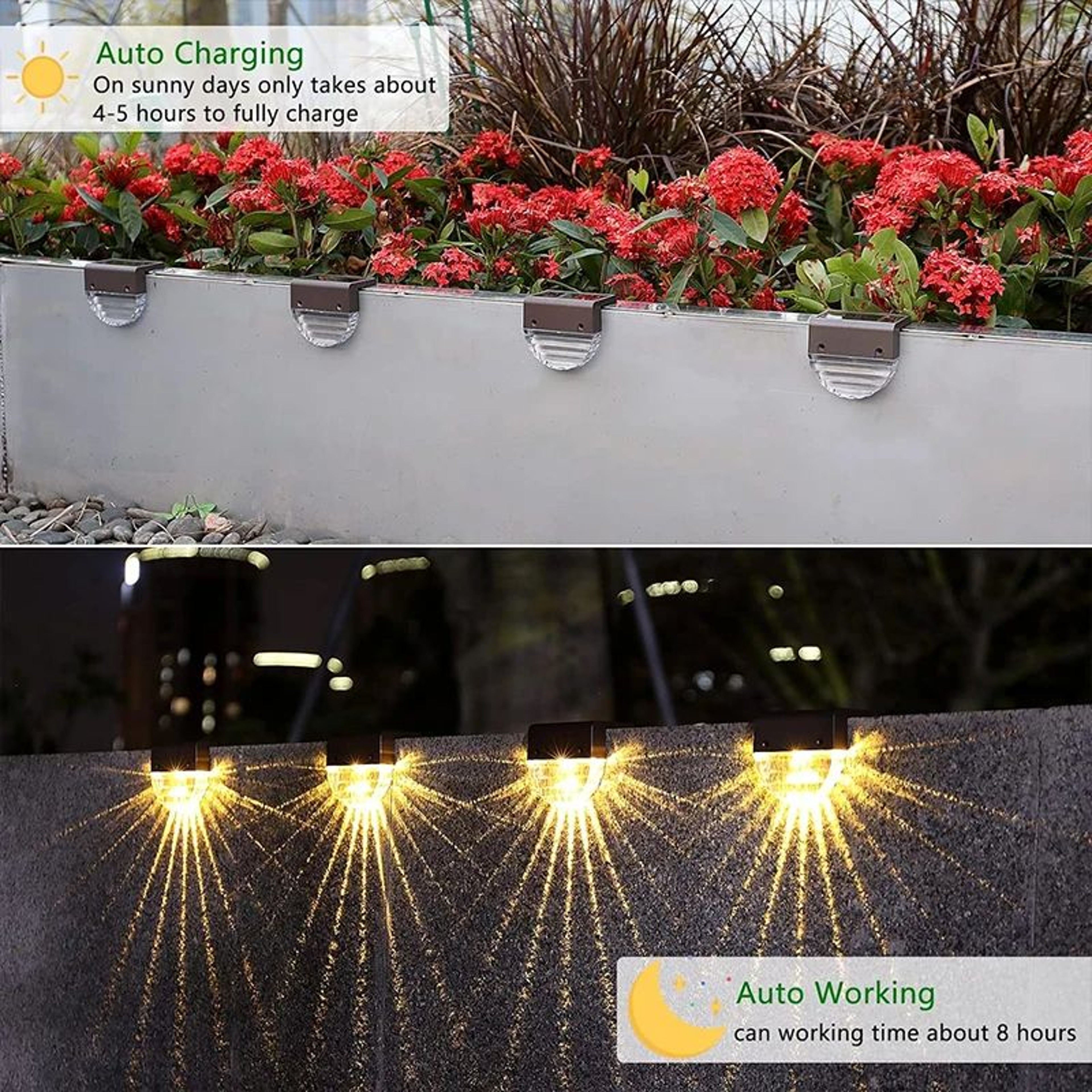 GlowGuard Solar Deck Lights Waterproof Solar Step Lights for Fence Railing Patio and Pathway – view 1