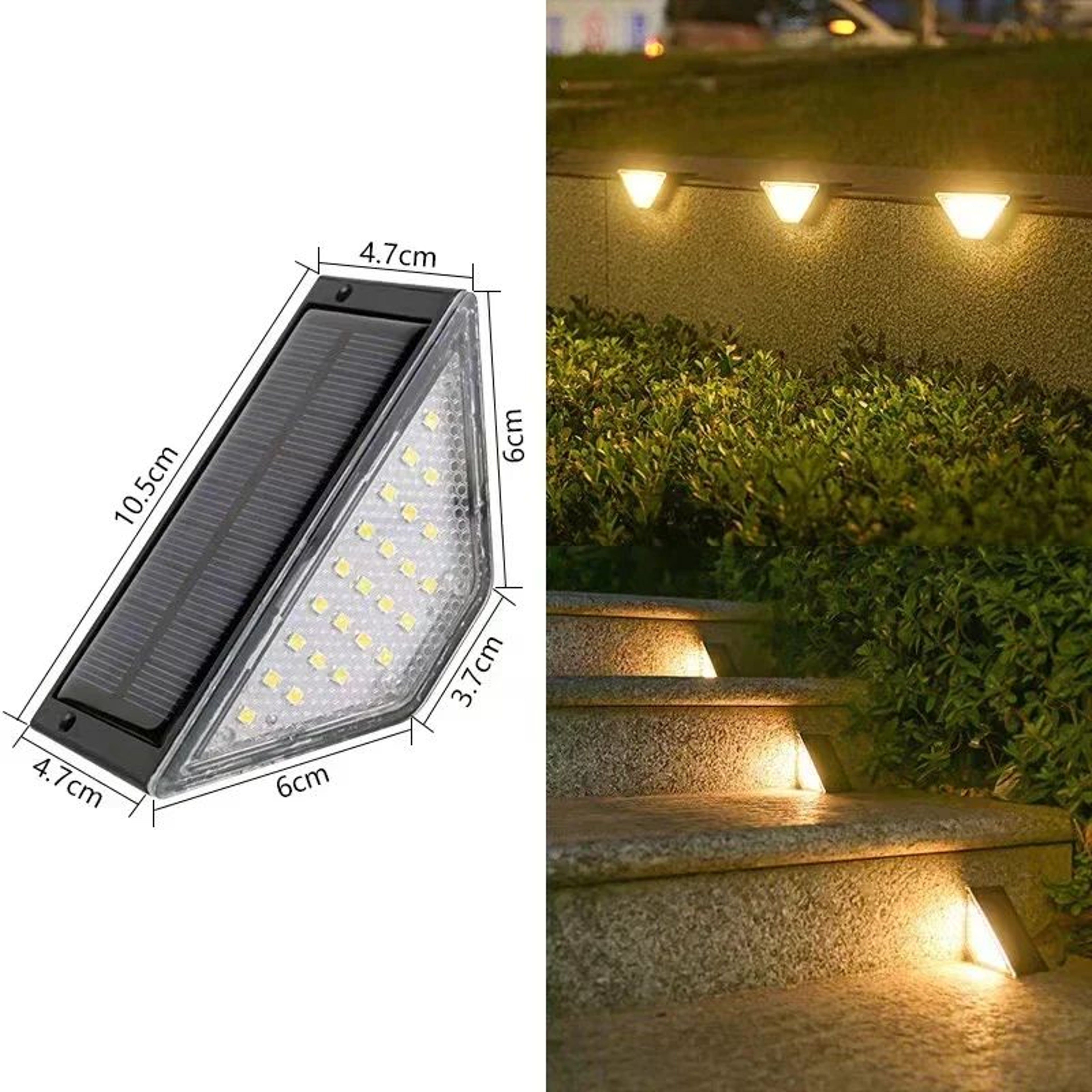 GlowGuard Solar Deck Lights Waterproof Solar Step Lights For Fence Railing Patio And Pathway 6