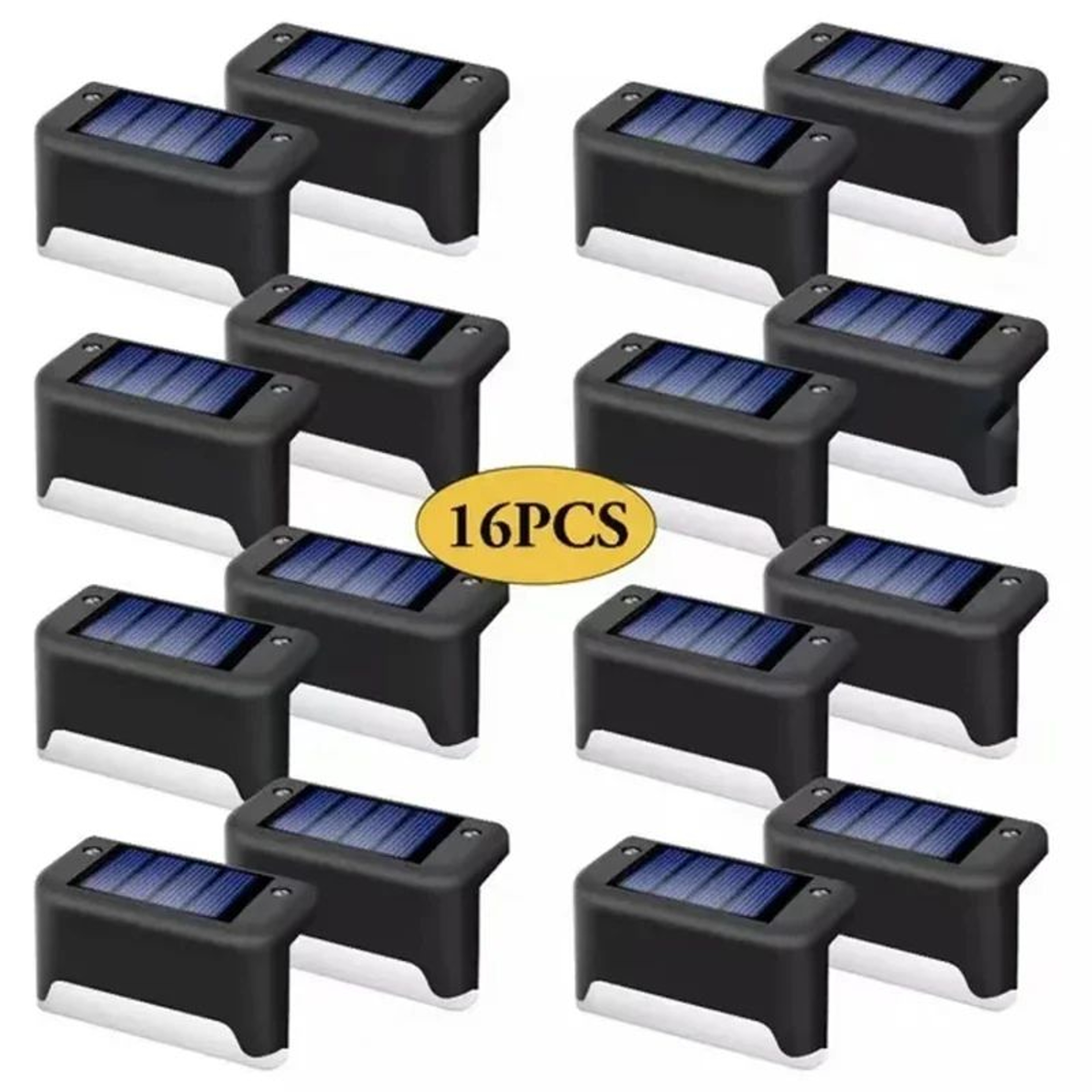 Solar Deck Lights 16 Pack Waterproof LED Solar Step Lights For Stairs Fence Patio And Pathway 0