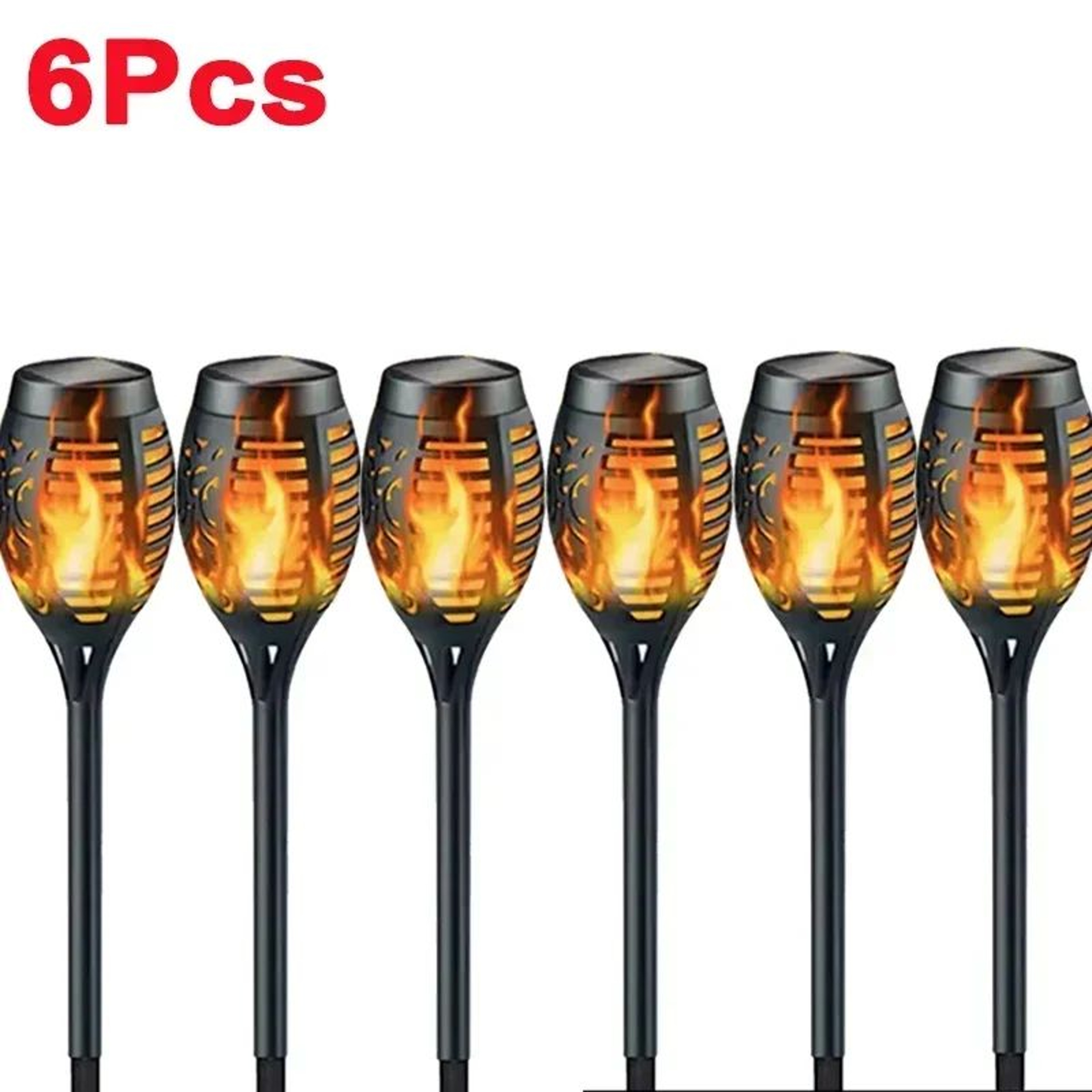 Solar Flame Torch Lights Outdoor Waterproof Flickering LED Garden Stakes 1 2 4 6 8 10 Pack 9