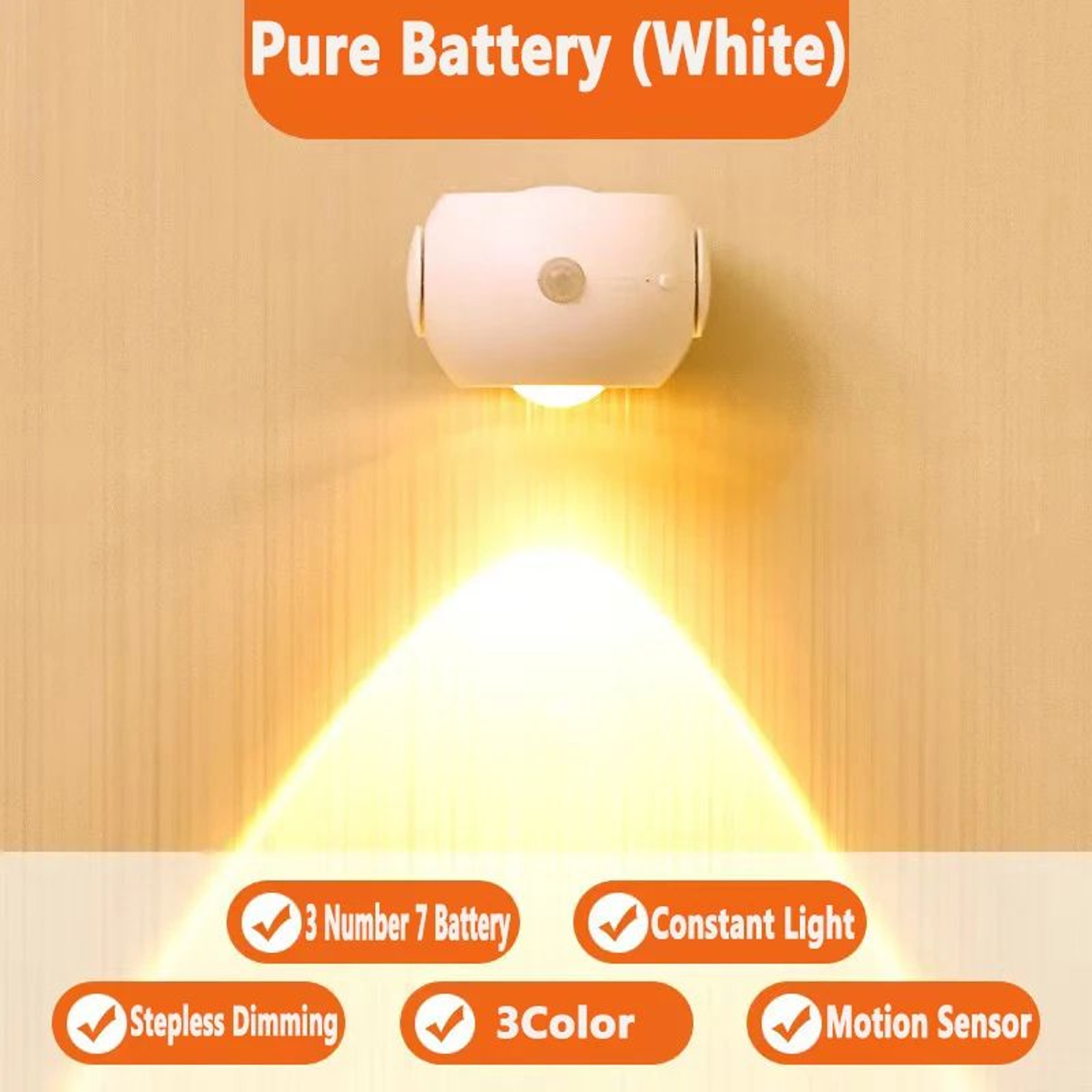 LumiFlex Motion Sensor Wall Light USB Rechargeable Wireless Reading Light 360 Rotating LED Lamp 6