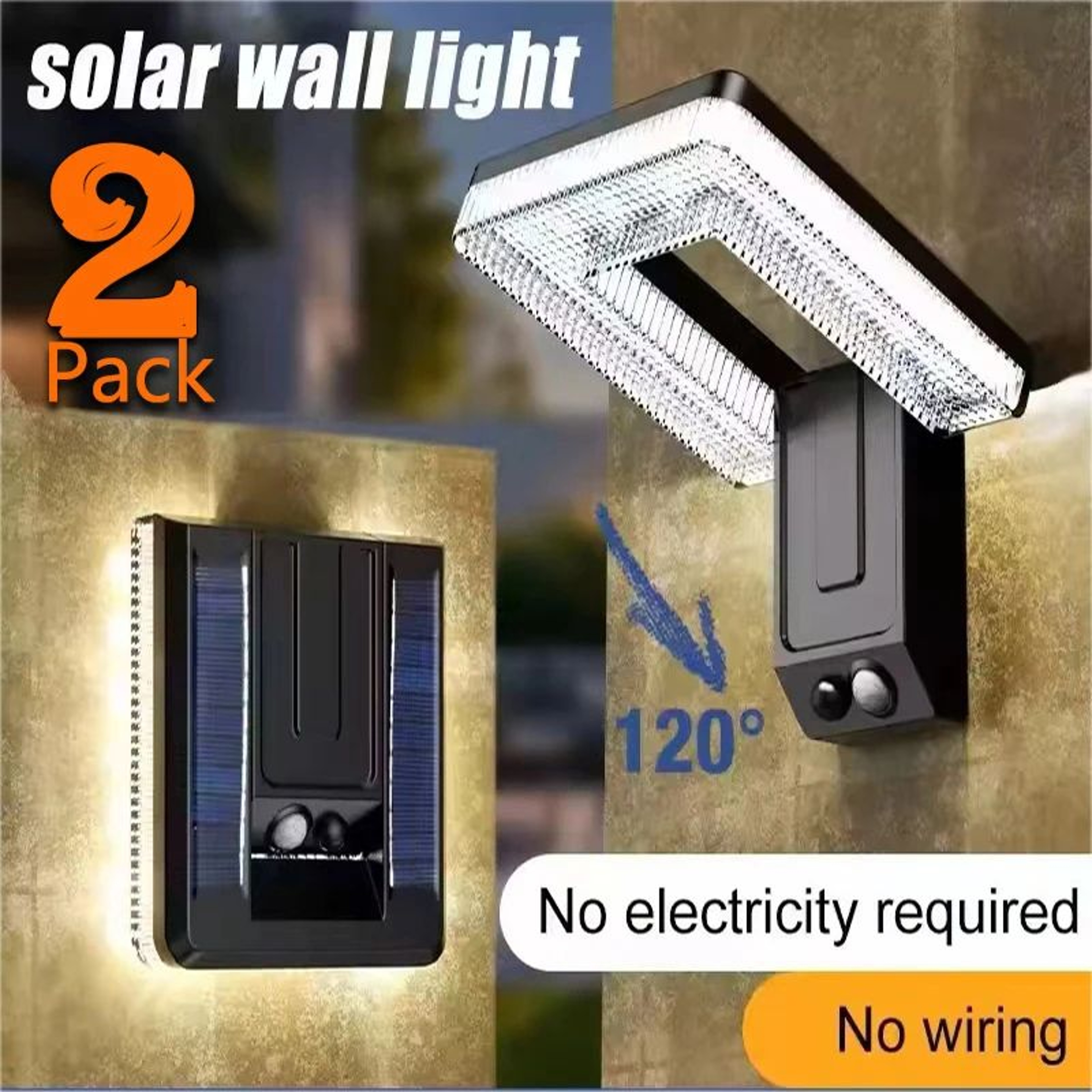 LumiGuard Solar Motion Sensor Light Foldable Outdoor Solar Wall Light With 3 Lighting Modes 0