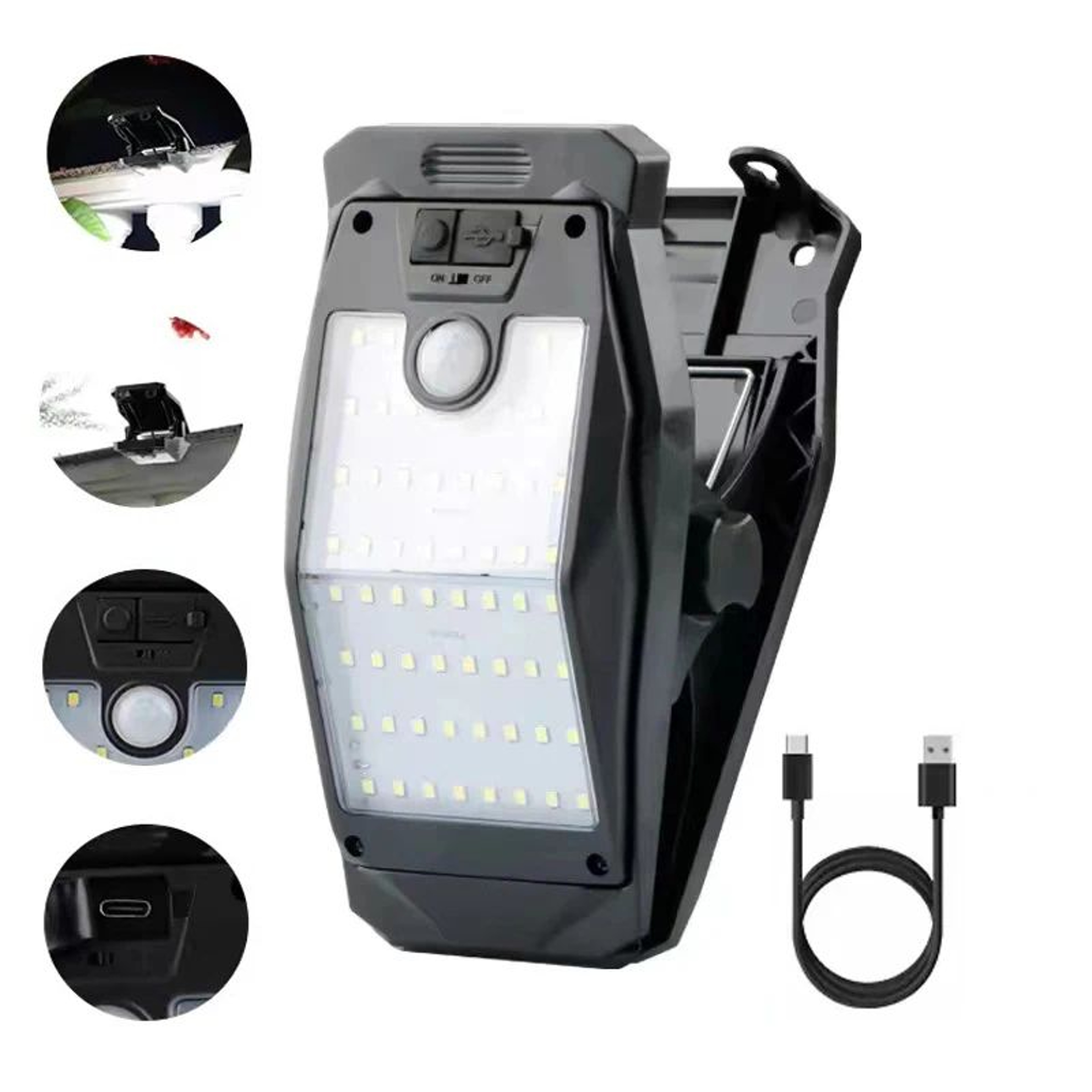 Solar Motion Sensor Fence Light ClipOn Waterproof Outdoor Security Lamp 6