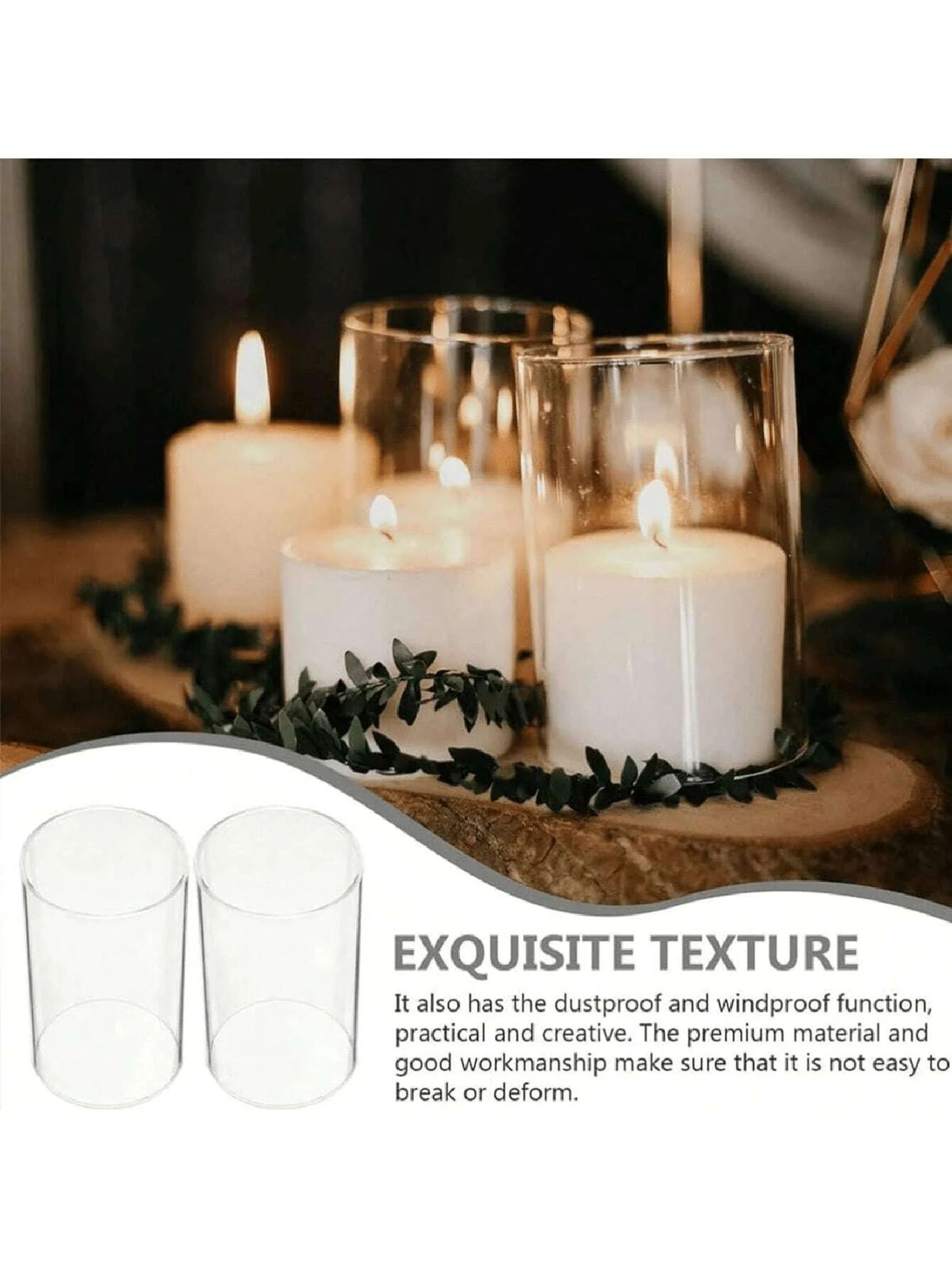 Clear Borosilicate Glass Candle Holder Cylinder Vase For Pillar Candles Wedding Centerpieces 1