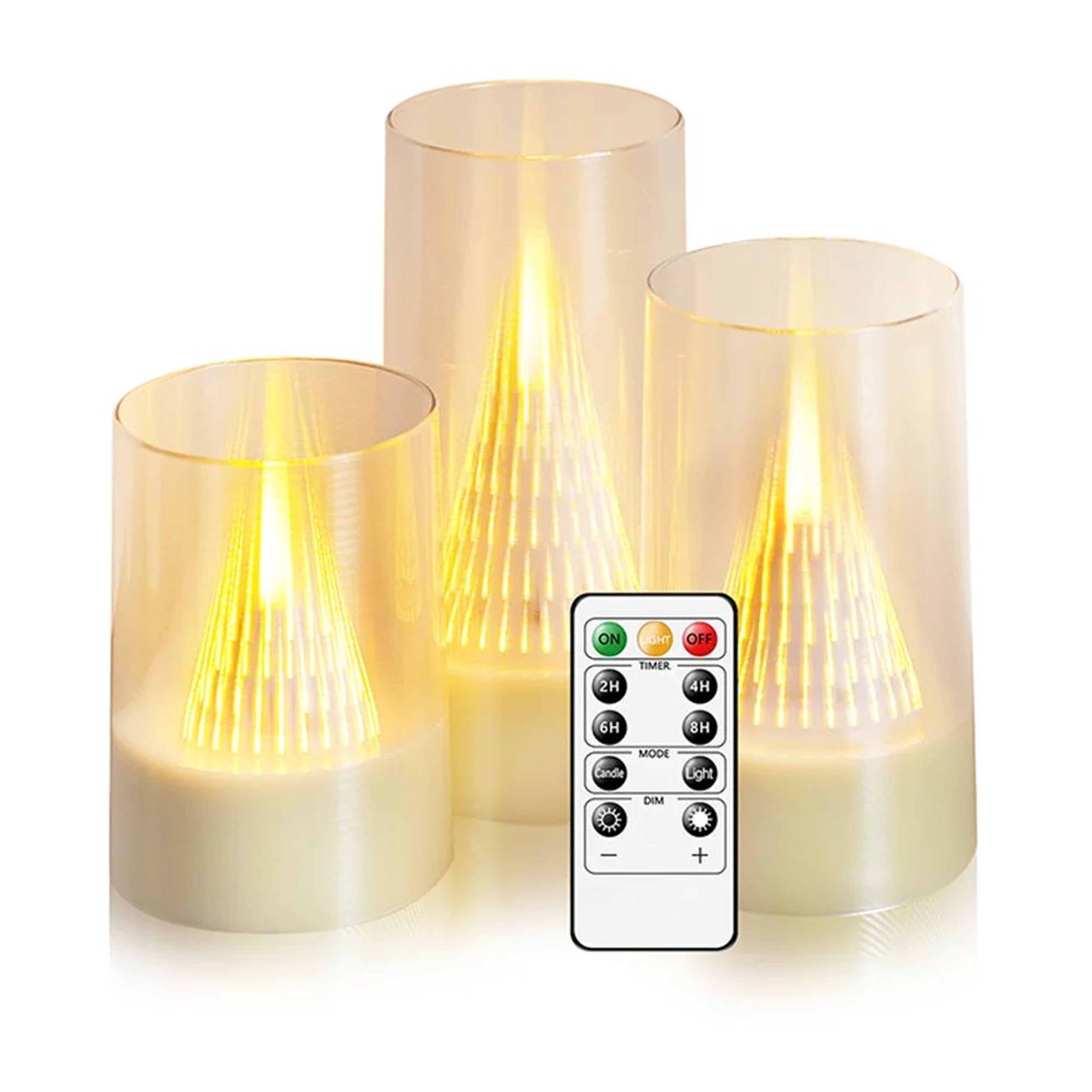 Color Changing Flameless LED Candles With Timer And Dimmable Flickering Light 3