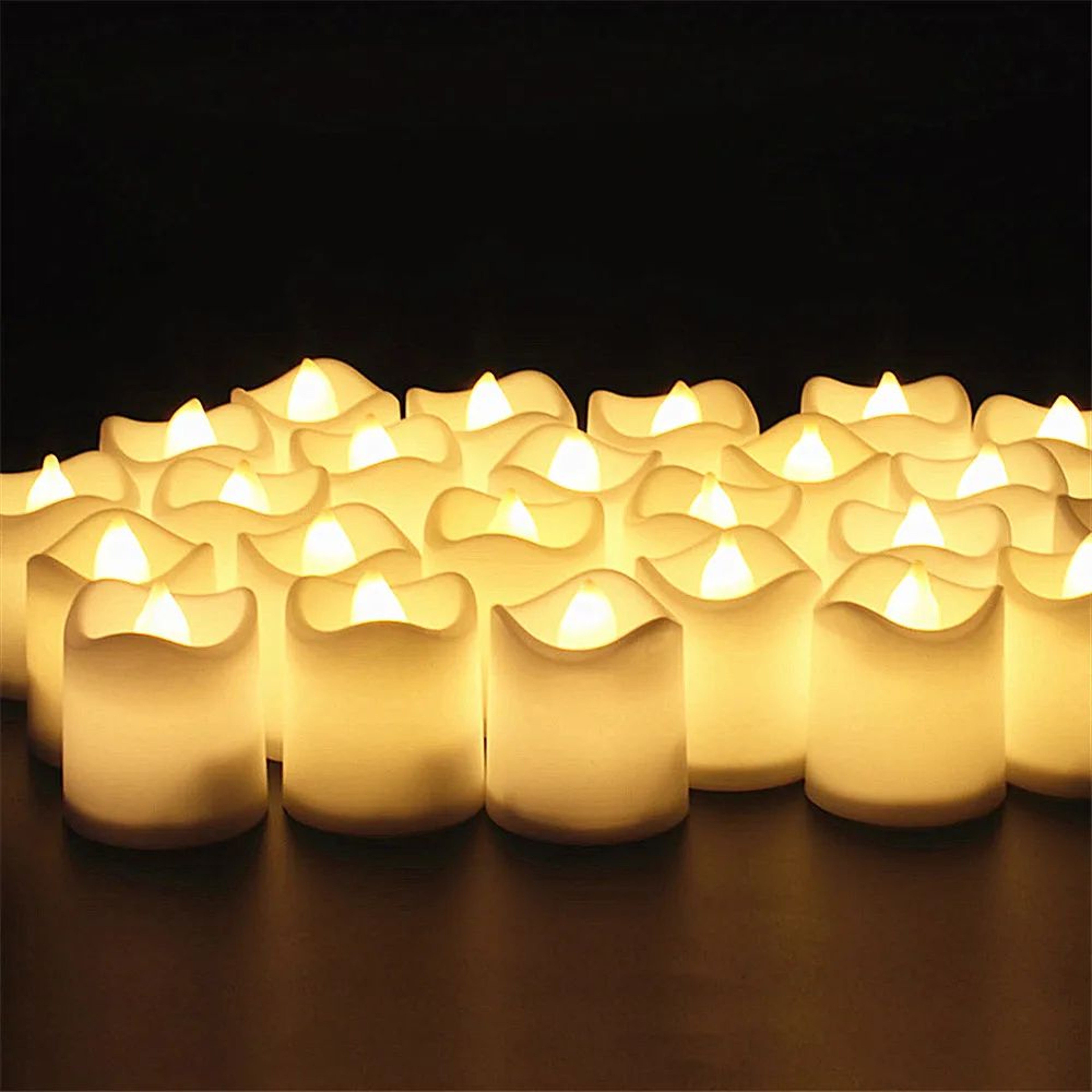 24 Or 48 Pack Flameless Votive Candles Battery Operated LED Tea Lights Warm White Flickering Decor 5