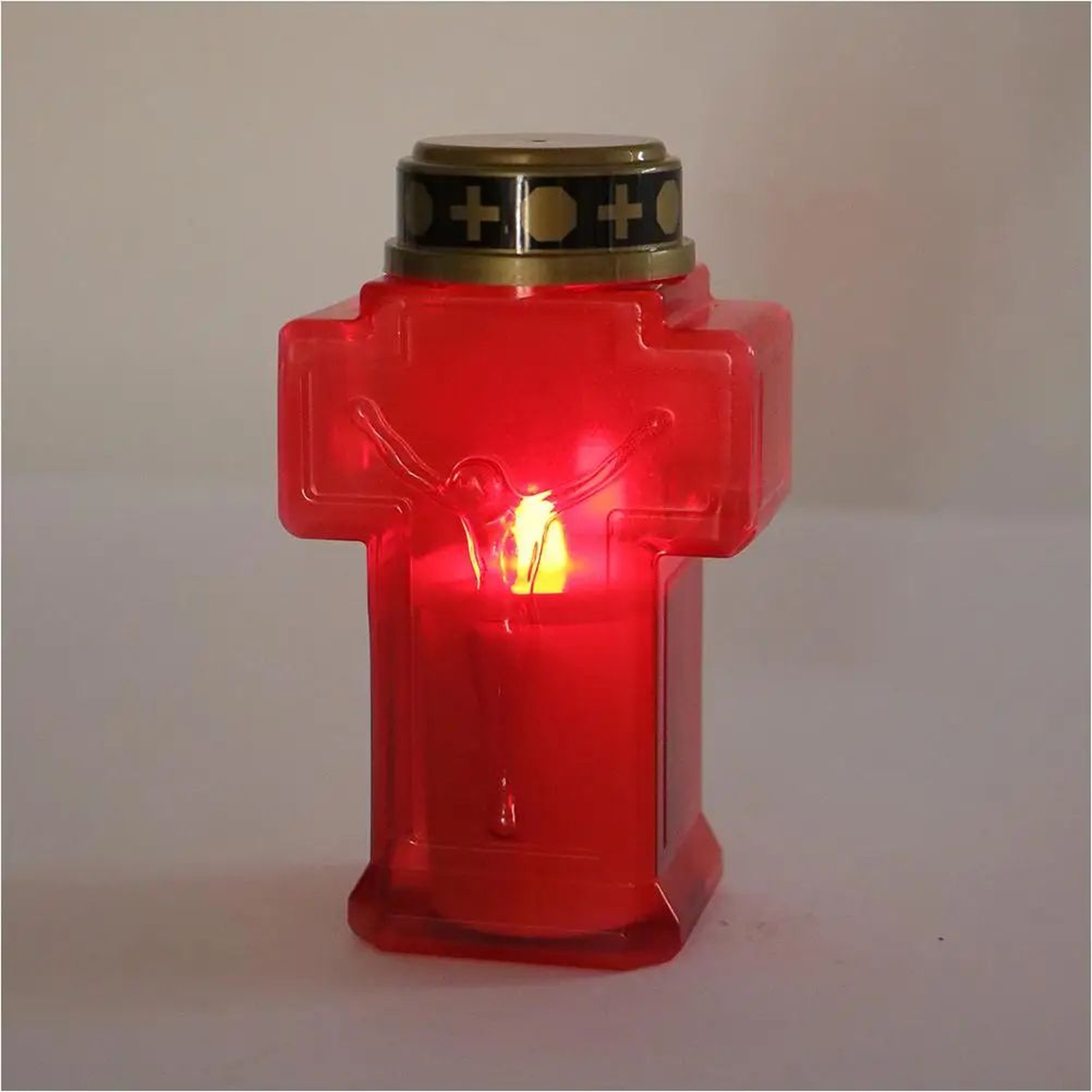 2 Pcs Flameless Religious Candles LED Prayer Lights With Jesus Cross Design Battery Operated 5