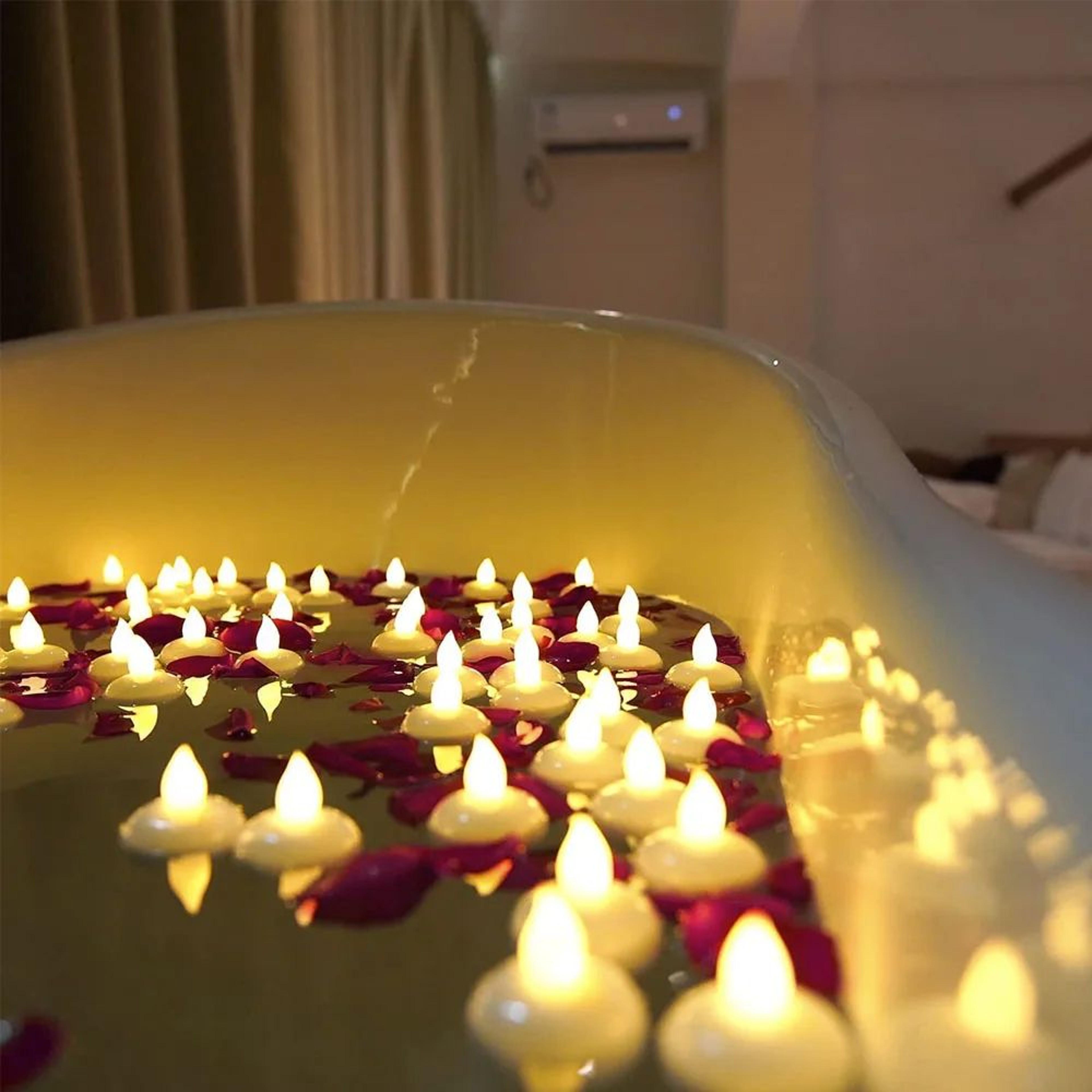 Waterproof Floating LED Candle Flameless Tea Light Flickering Pool And Wedding Decor 5