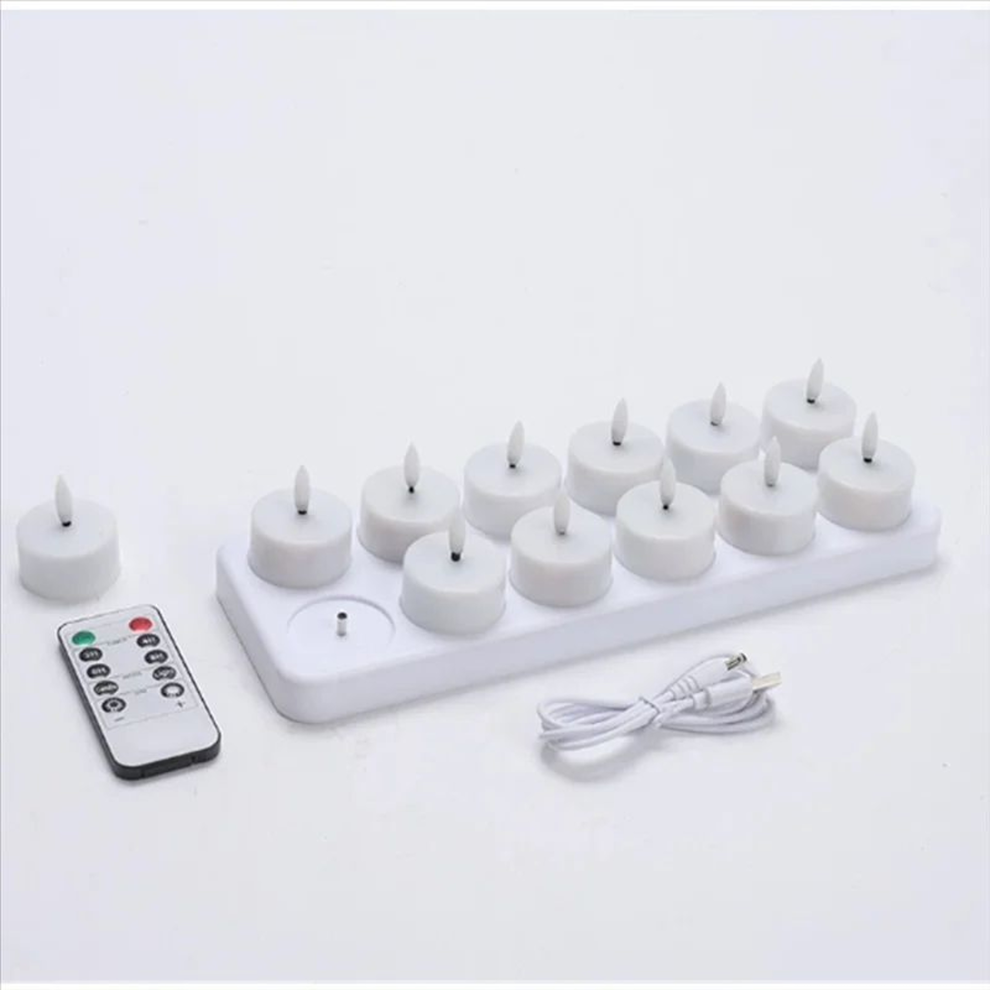 Rechargeable Flameless LED Tea Lights With Remote Control And Timer For Wedding Table Decor 1