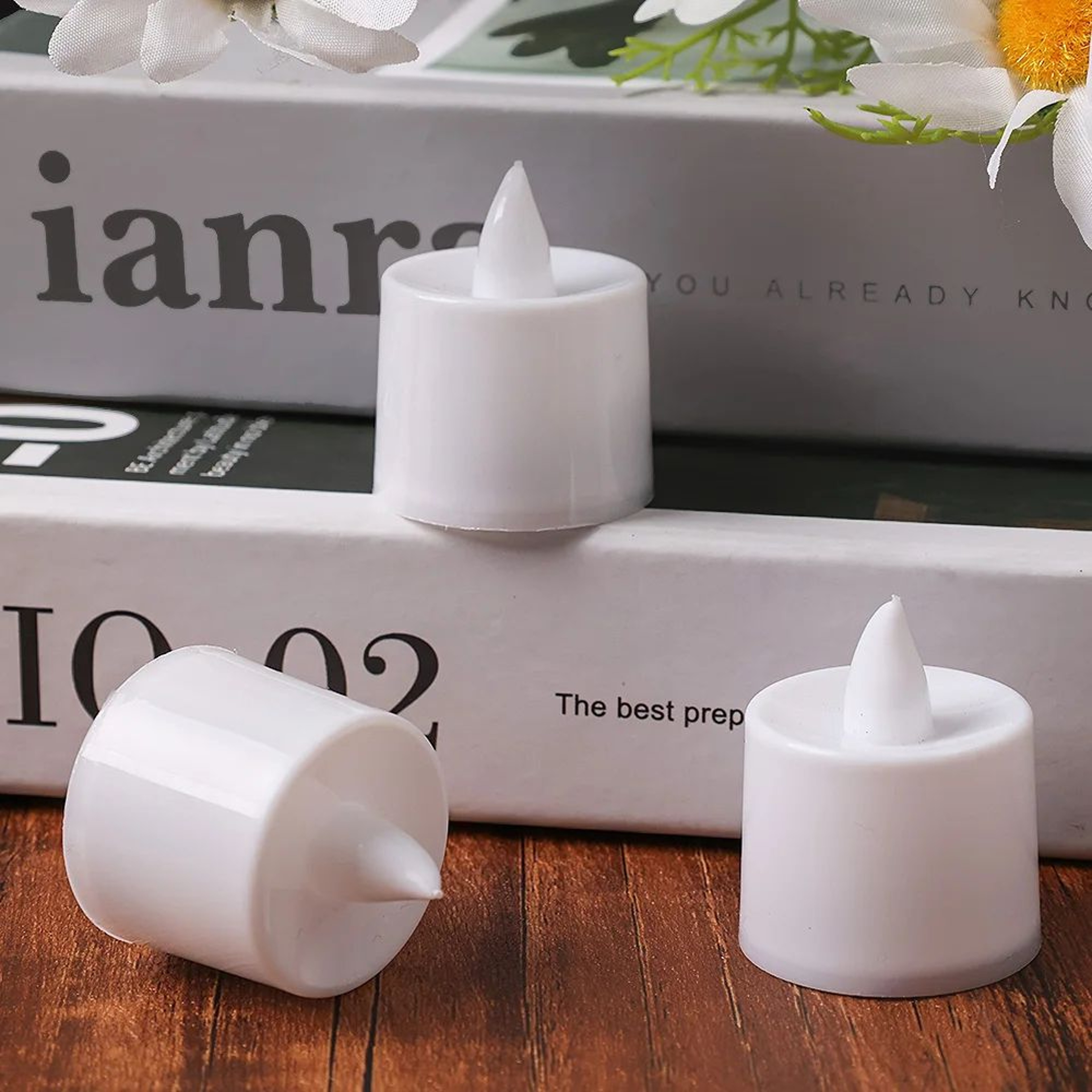 Battery Operated Flameless LED Tea Lights For Wedding Party And Home Decor 2 Or 12 Pieces 5