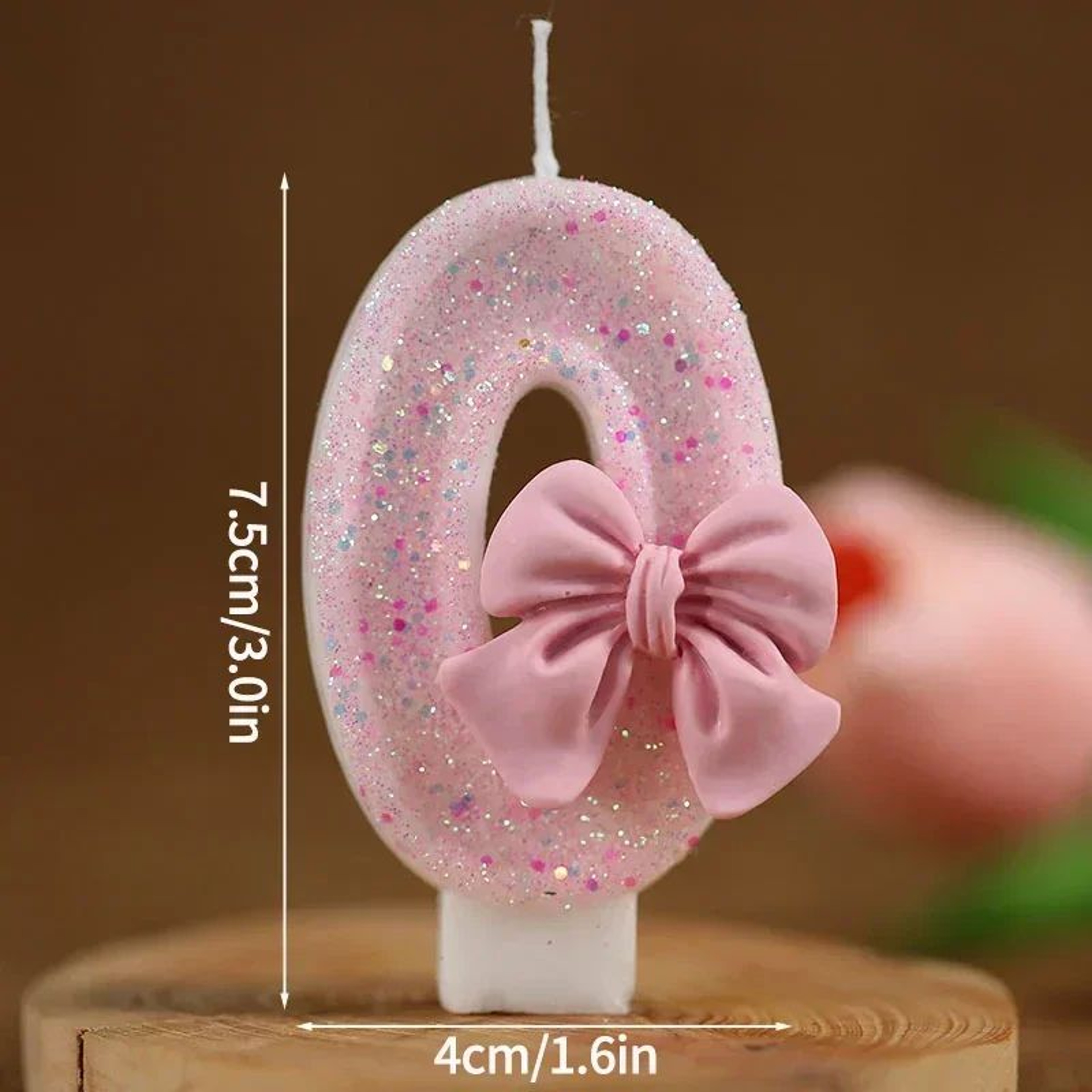 Pink Glitter Number Birthday Candle 3D Cake Topper Candle For Birthday Cakes 0 To 9 1