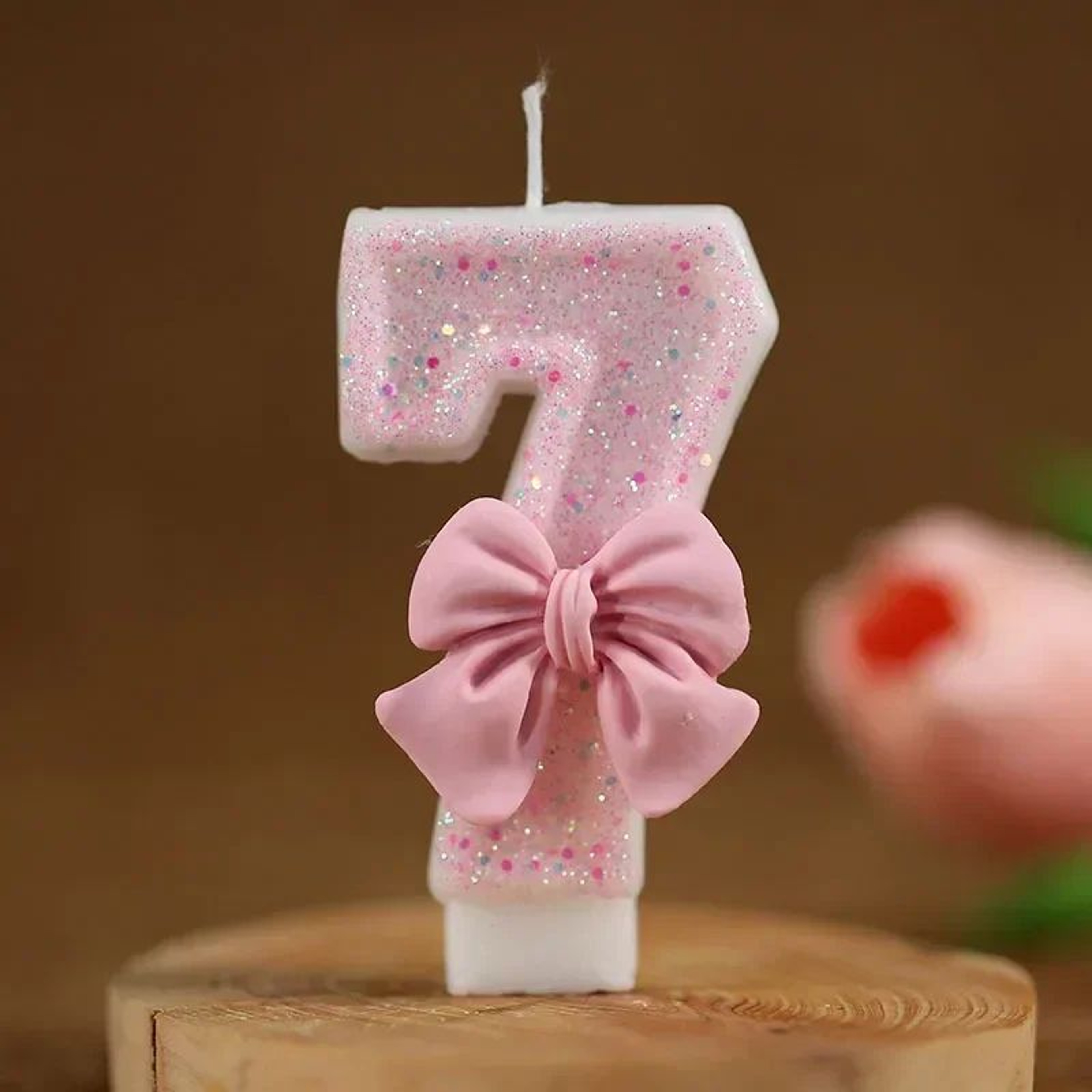 Pink Glitter Number Birthday Candle 3D Cake Topper Candle For Birthday Cakes 0 To 9 8