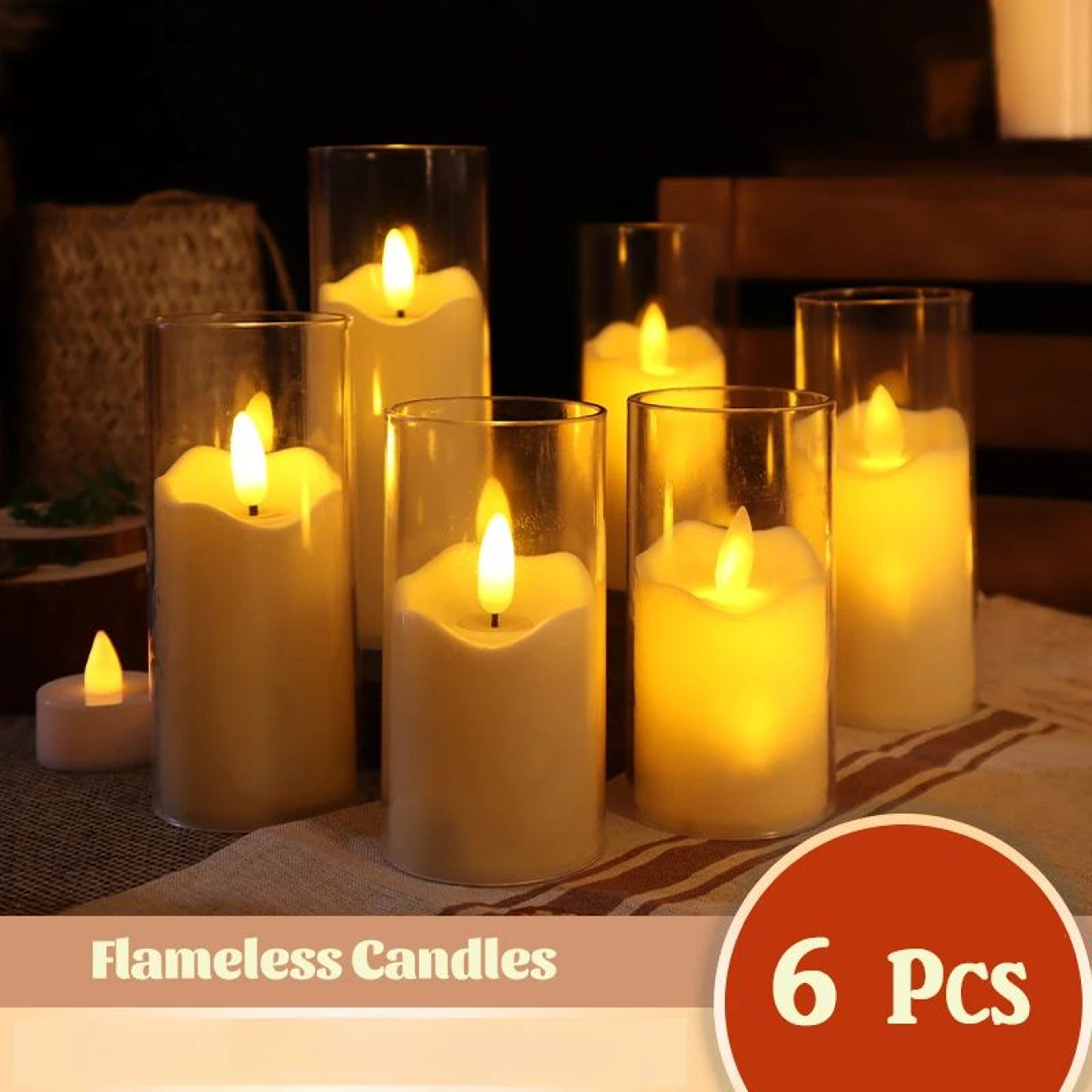 6Piece Flameless LED Candles Battery Operated Flickering Tea Lights For Wedding And Home Decor 0