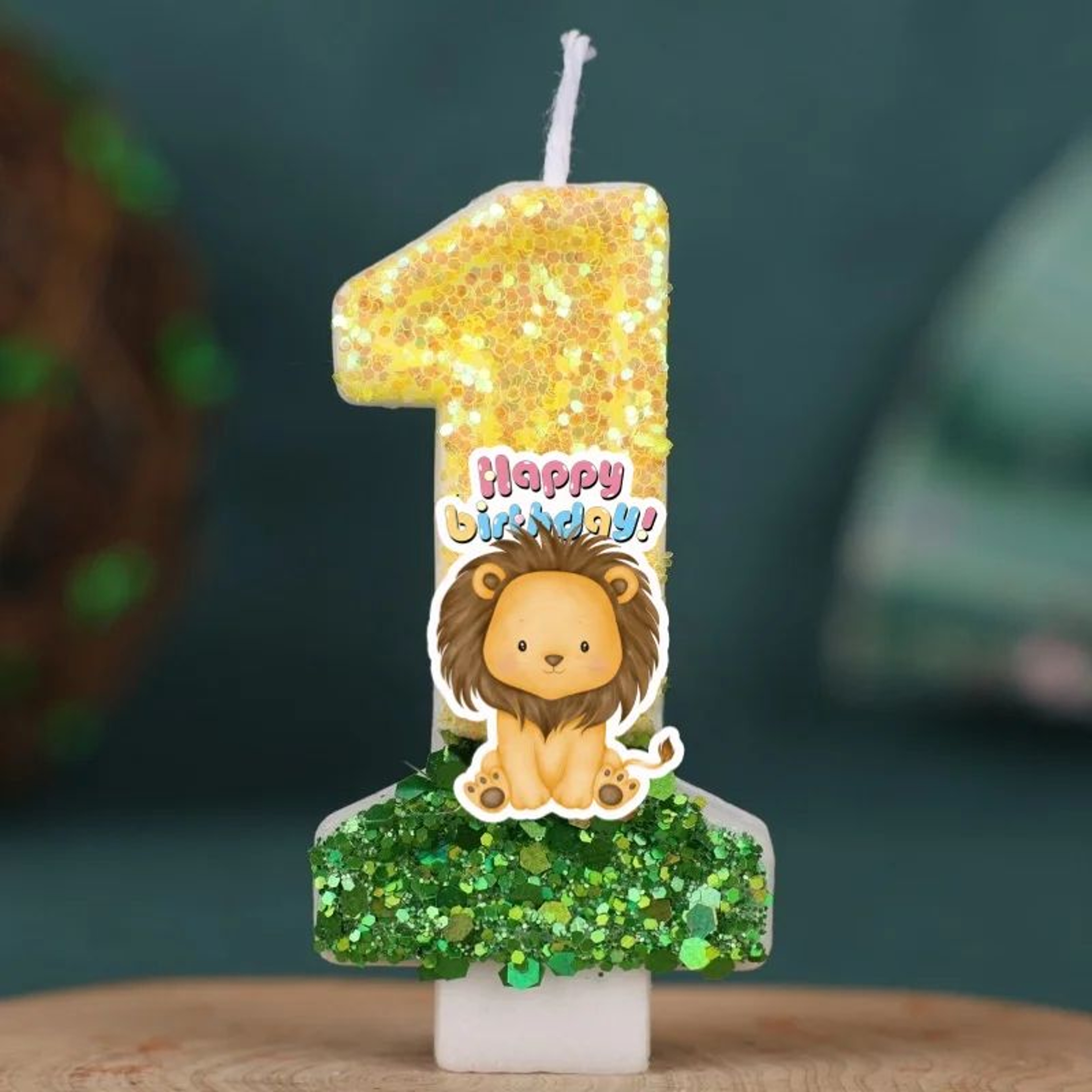 Forest Animal Lion Number Birthday Candle For Kids Cake Decoration 1