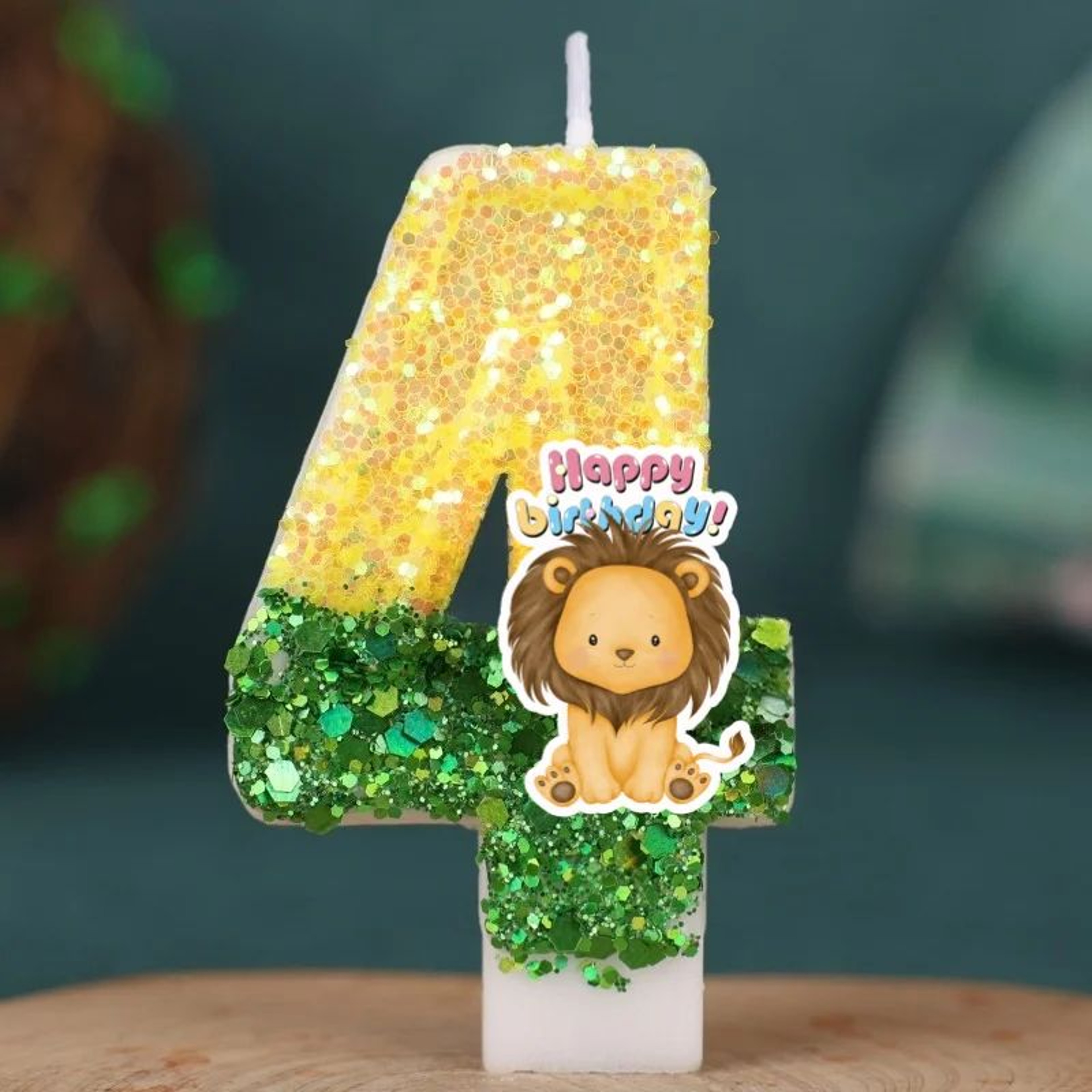 Forest Animal Lion Number Birthday Candle For Kids Cake Decoration 10