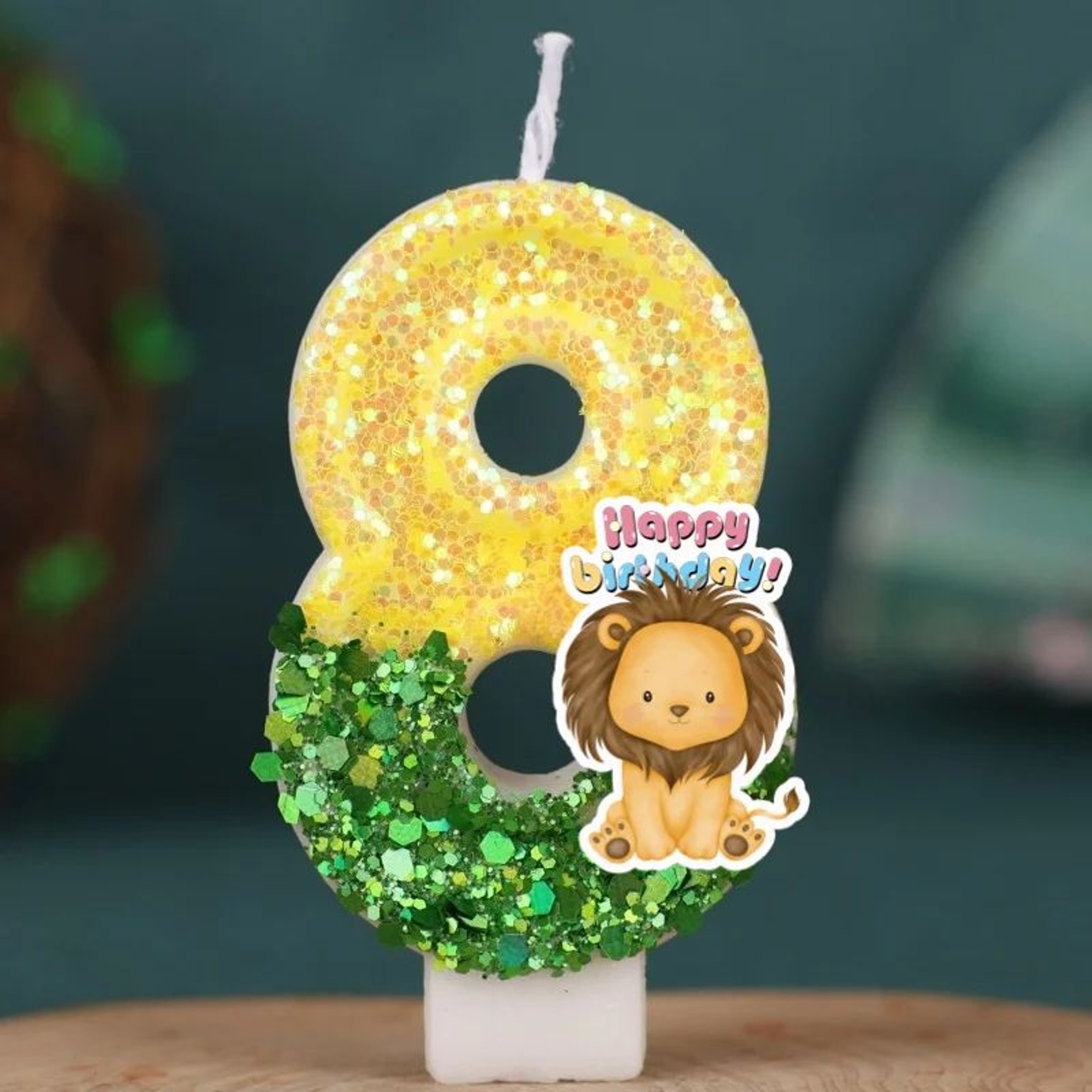Forest Animal Lion Number Birthday Candle For Kids Cake Decoration 14