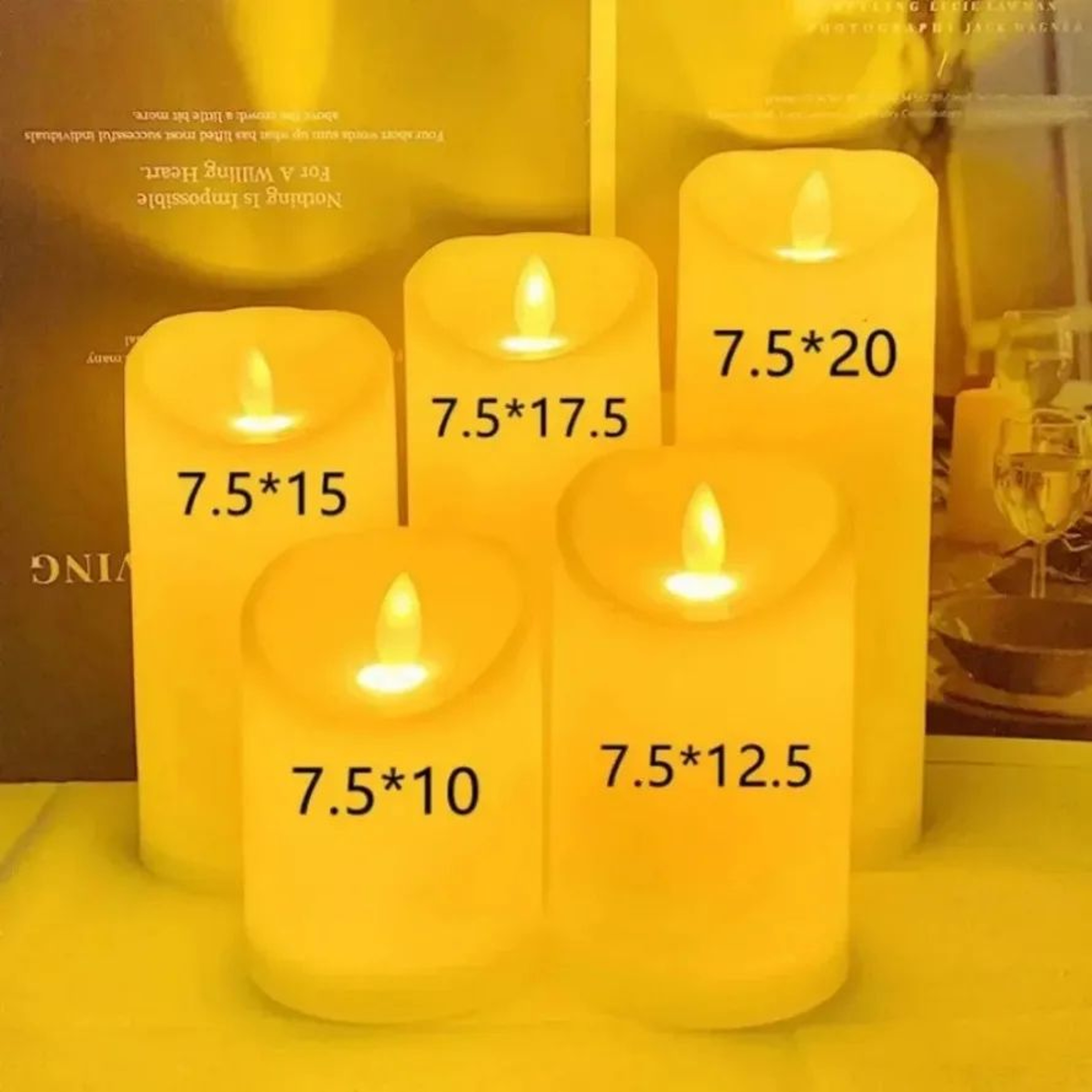 Lifelike LED Flameless Candle With Swinging Flickering Flame Battery Operated Decorative Light 1