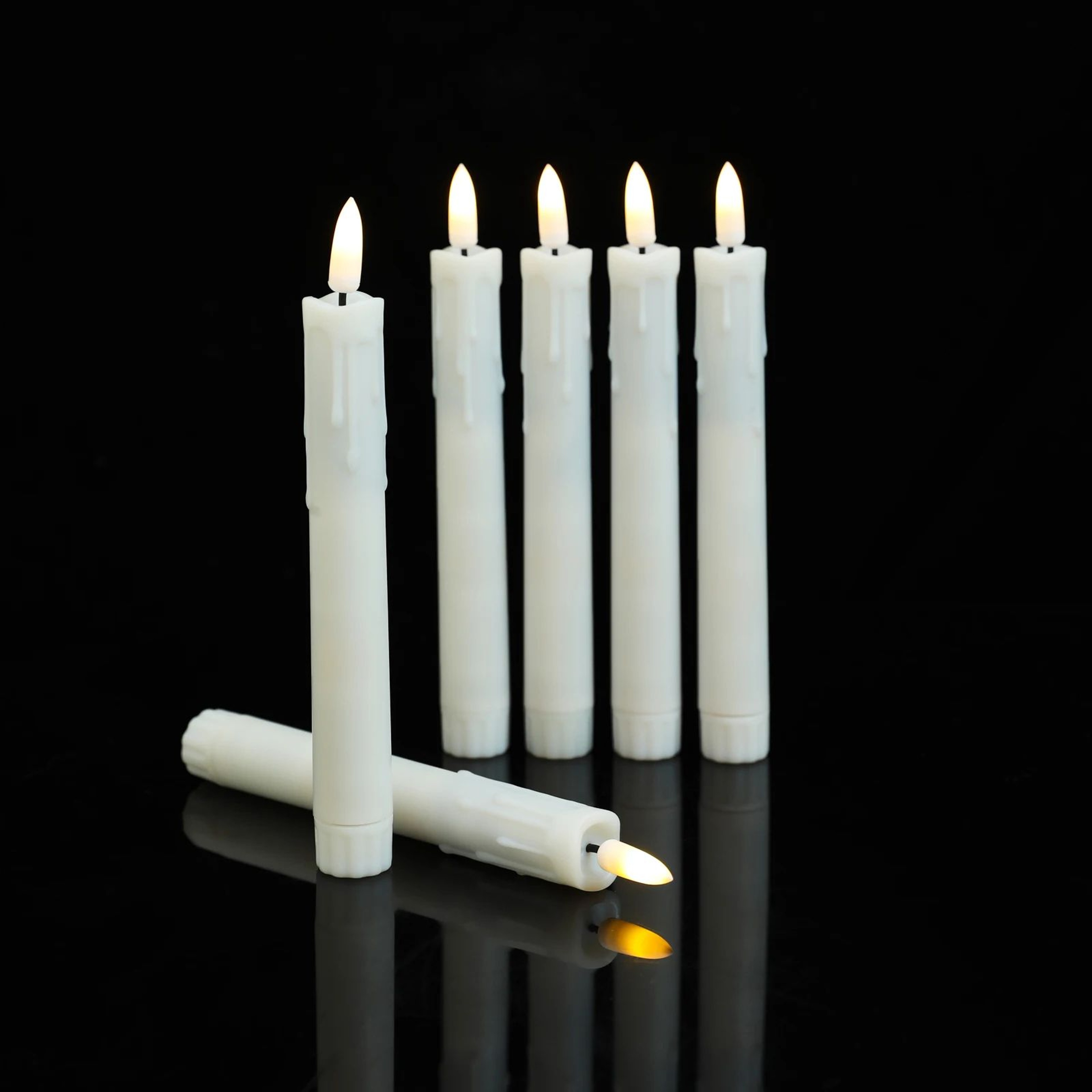 7 Inch LED Taper Candles Battery Operated Flameless Candles Warm White Set Of 3 4 Or 5 4