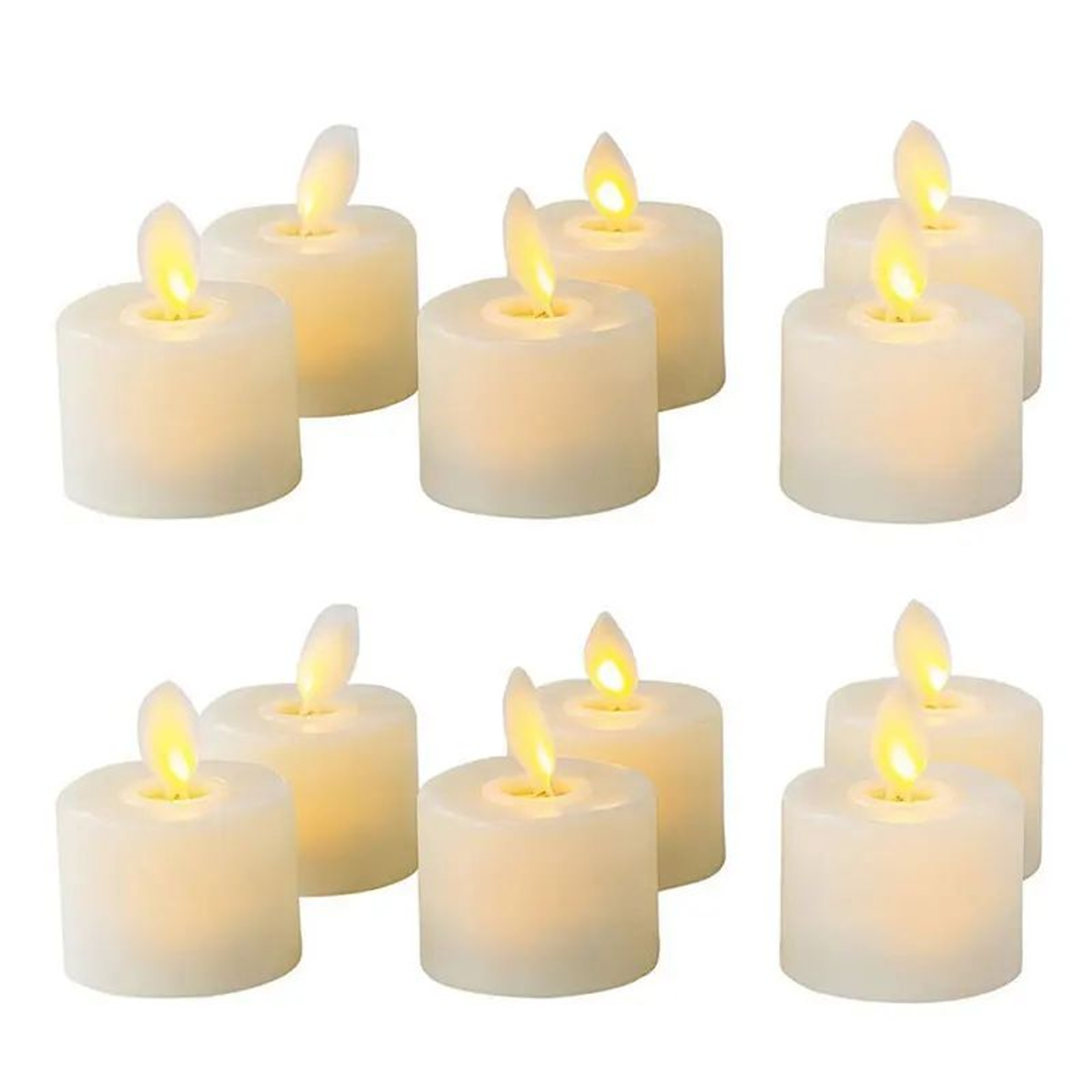 Warm White LED Tea Light Candles With Moving Wick Battery Operated Flameless Candles 3 6 12 Pieces 8