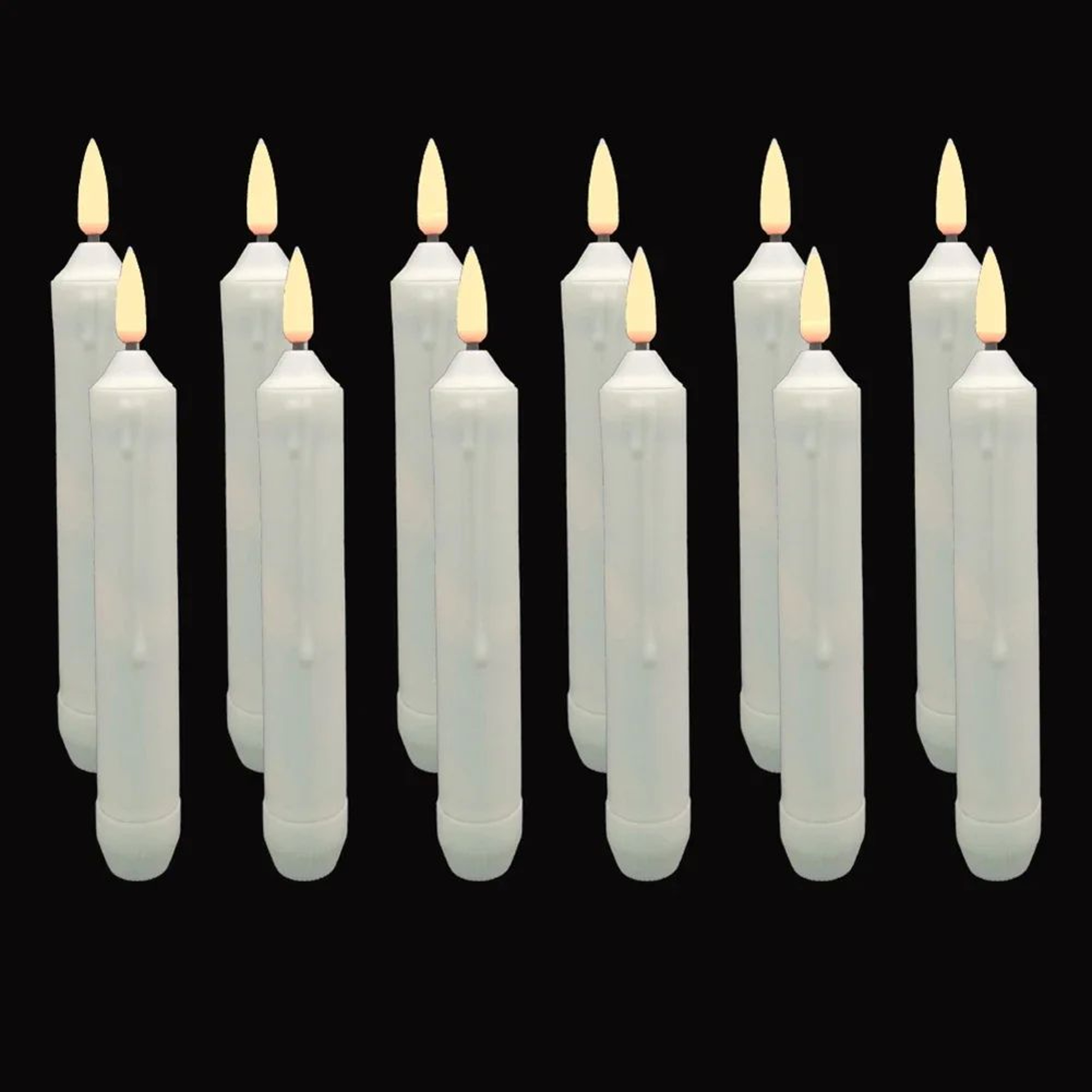 6 Piece LED Flameless Taper Candles With 3D Flickering Wick Battery Operated For Wedding And Home D 0