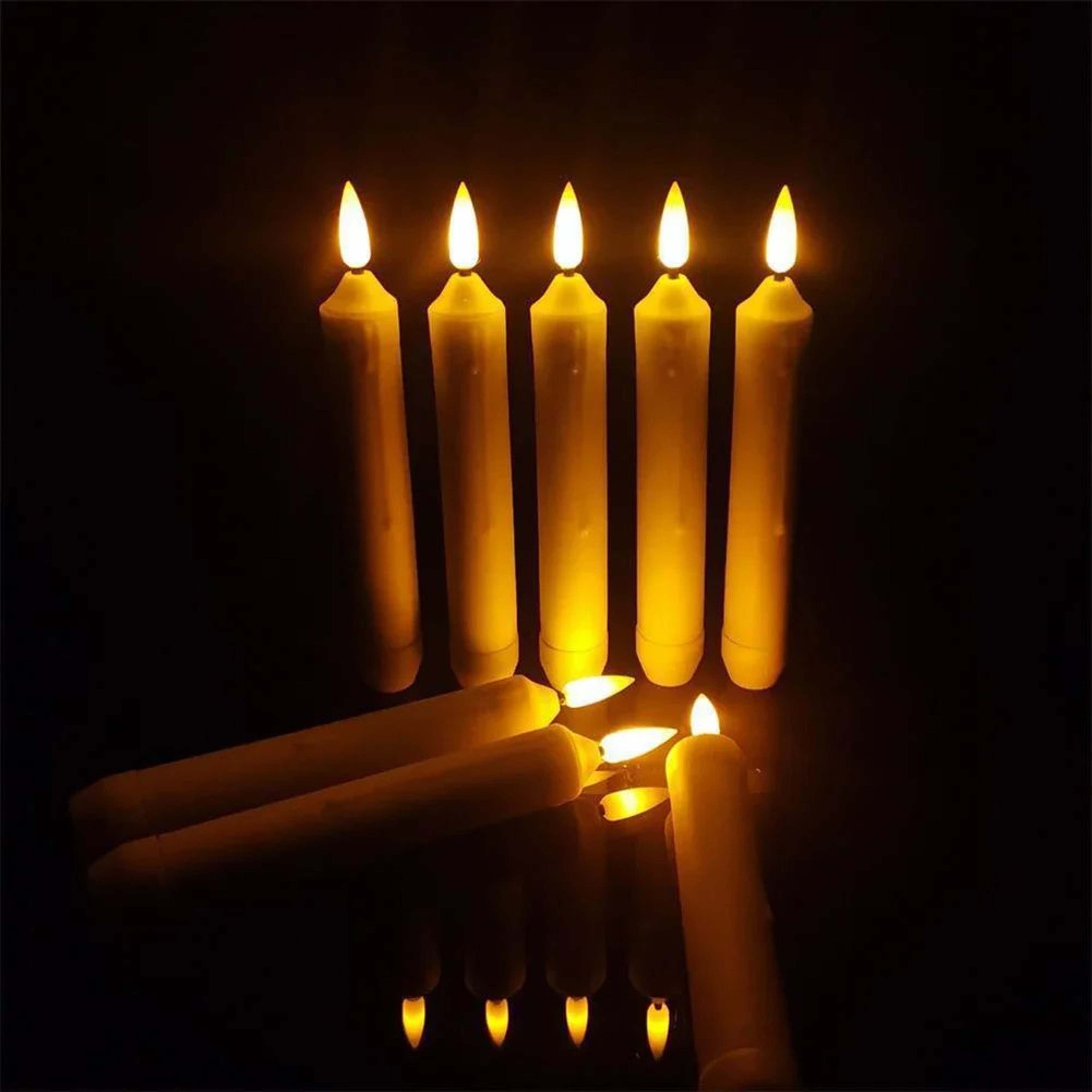6 Piece LED Flameless Taper Candles With 3D Flickering Wick Battery Operated For Wedding And Home D 2