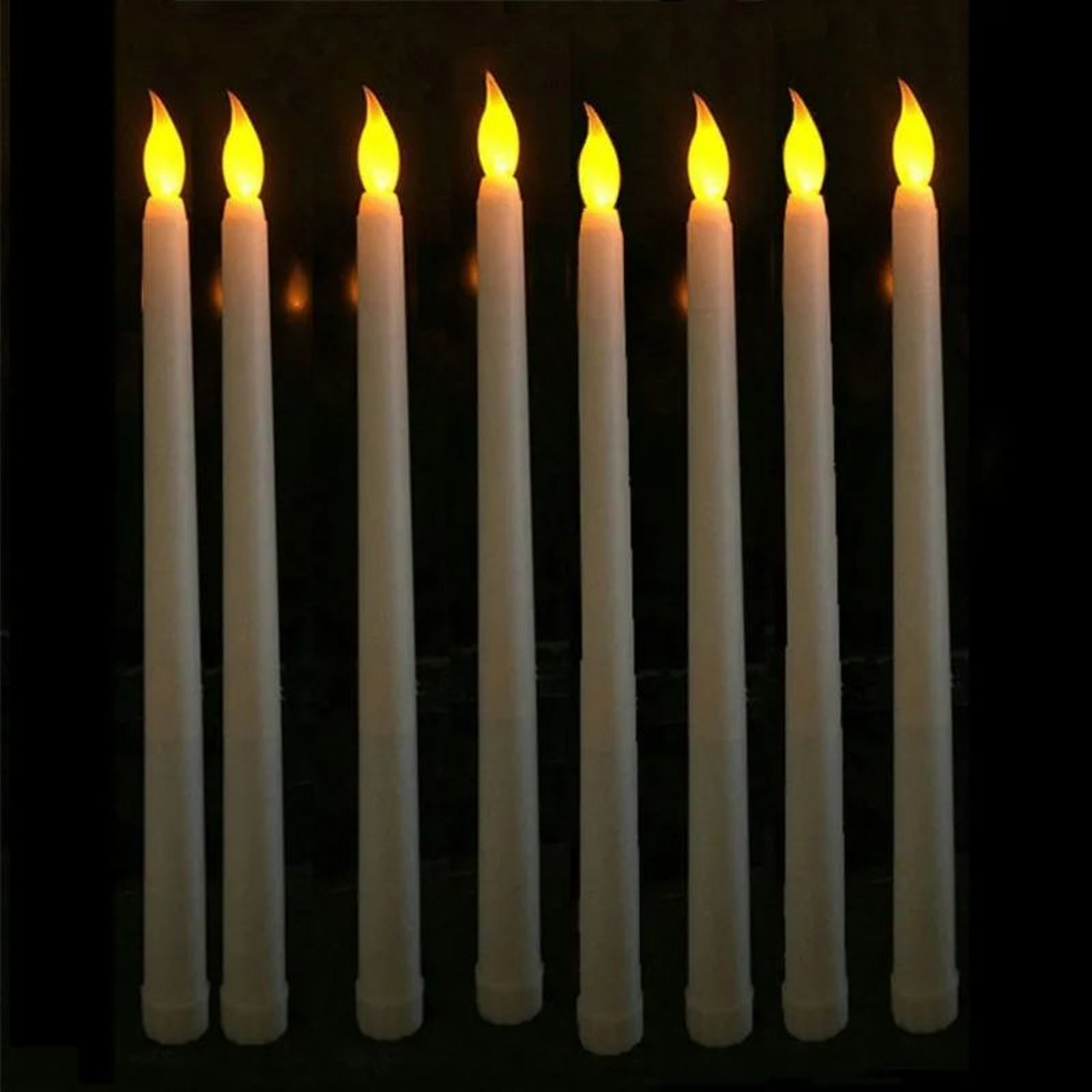 28 Inch LED Flameless Taper Candles Battery Operated Warm White Decorative Candle Set 1