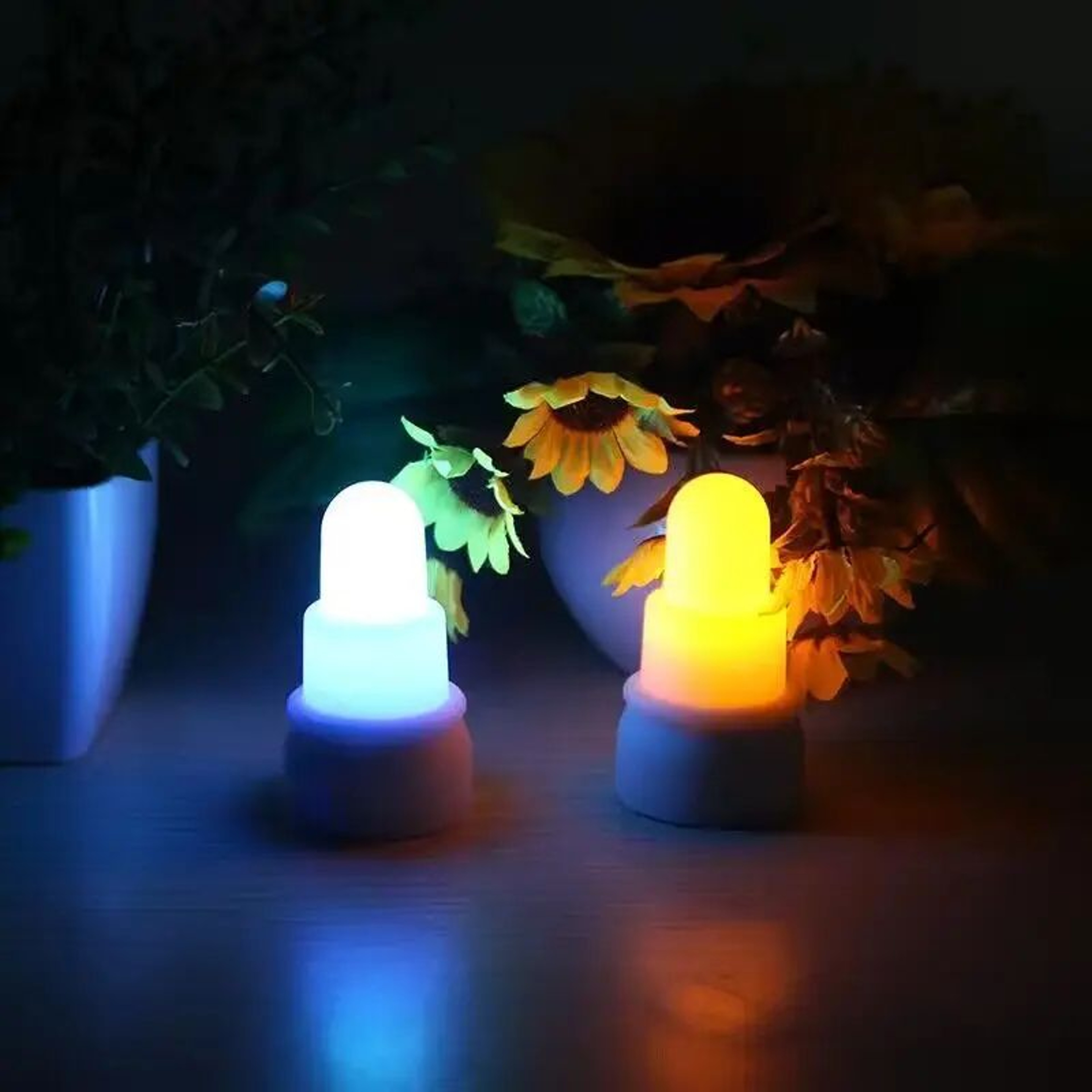 12 Pack Rechargeable LED Tea Lights With Wireless Charging Base And Remote RGB Flameless Candles 5