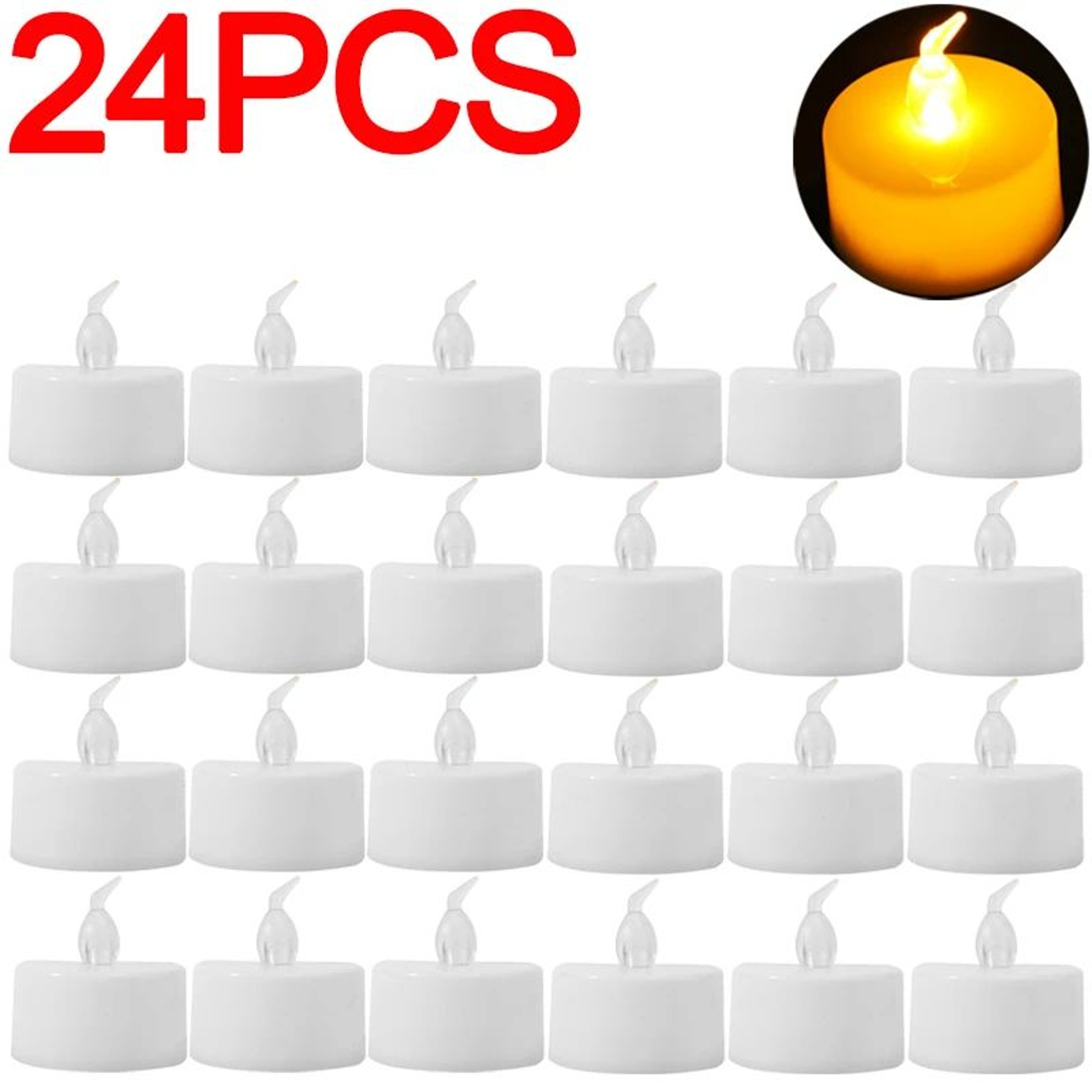 24PCS Flameless LED Tea Lights Battery Powered Flickering LED Candles For Wedding Party Home Decor 8