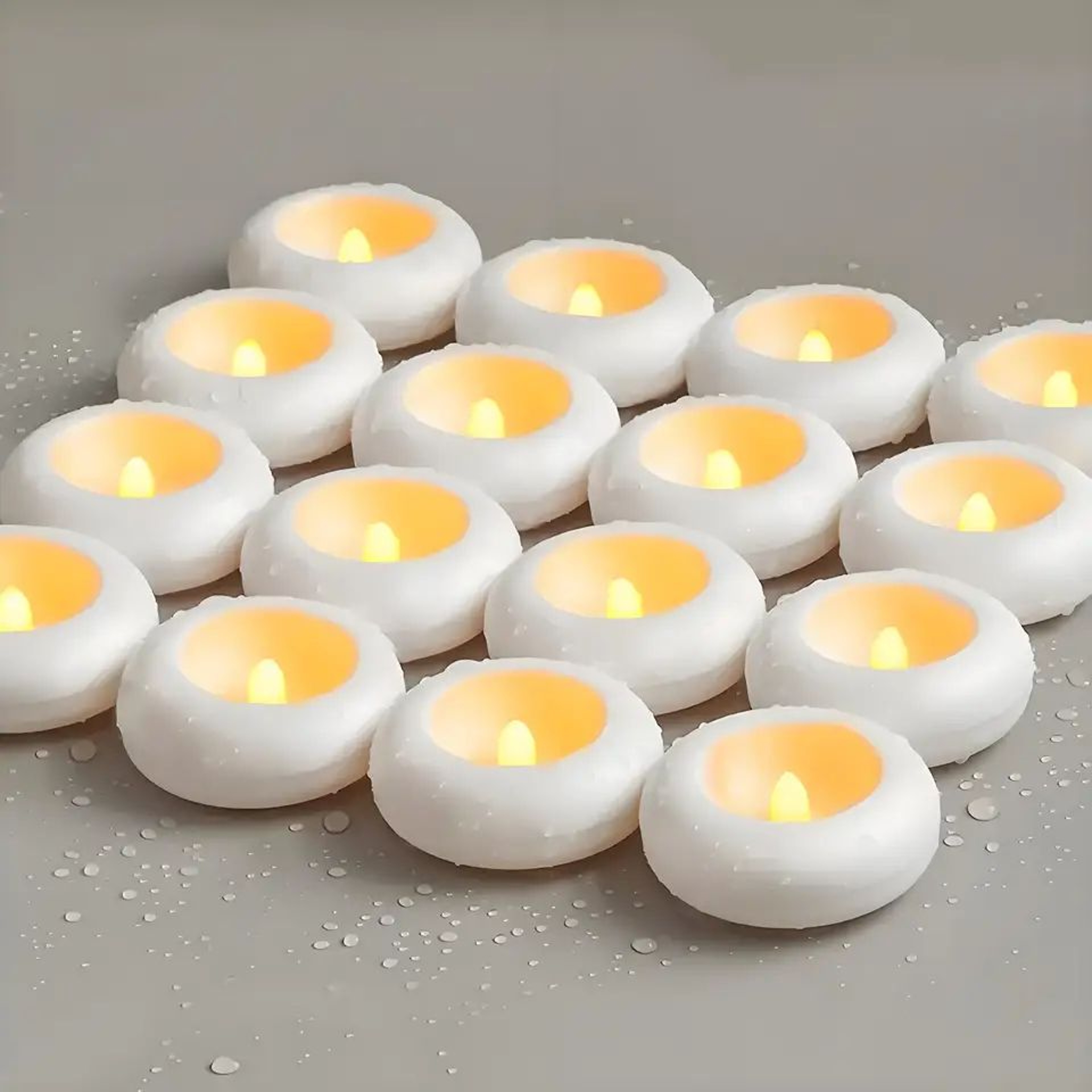 Waterproof Floating LED Candles Flickering Flameless Tea Lights Set For Pool Bath Wedding Decor 0