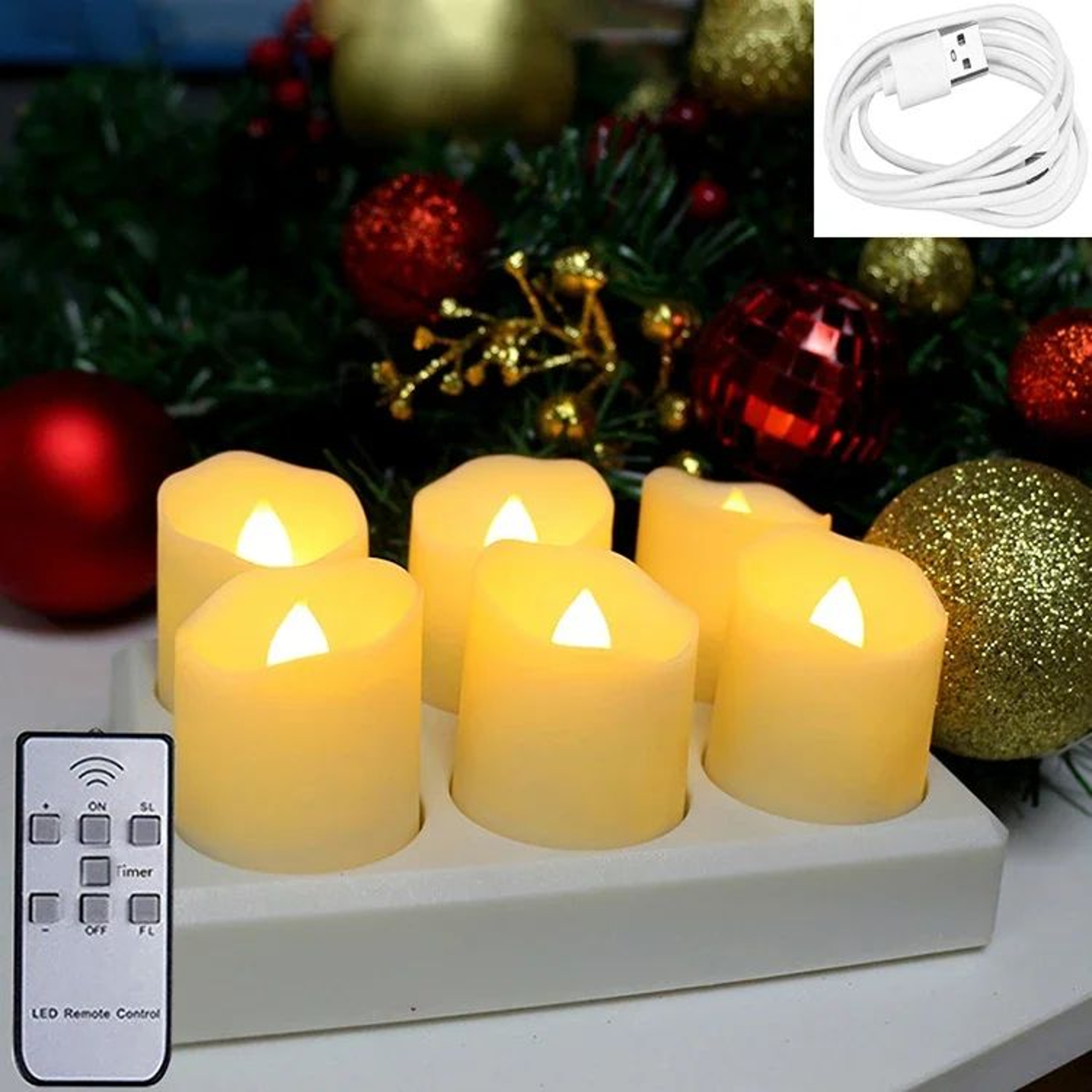 Rechargeable LED Tea Lights With Remote And Timer Flameless Candles For Home Wedding Holiday Decor 6