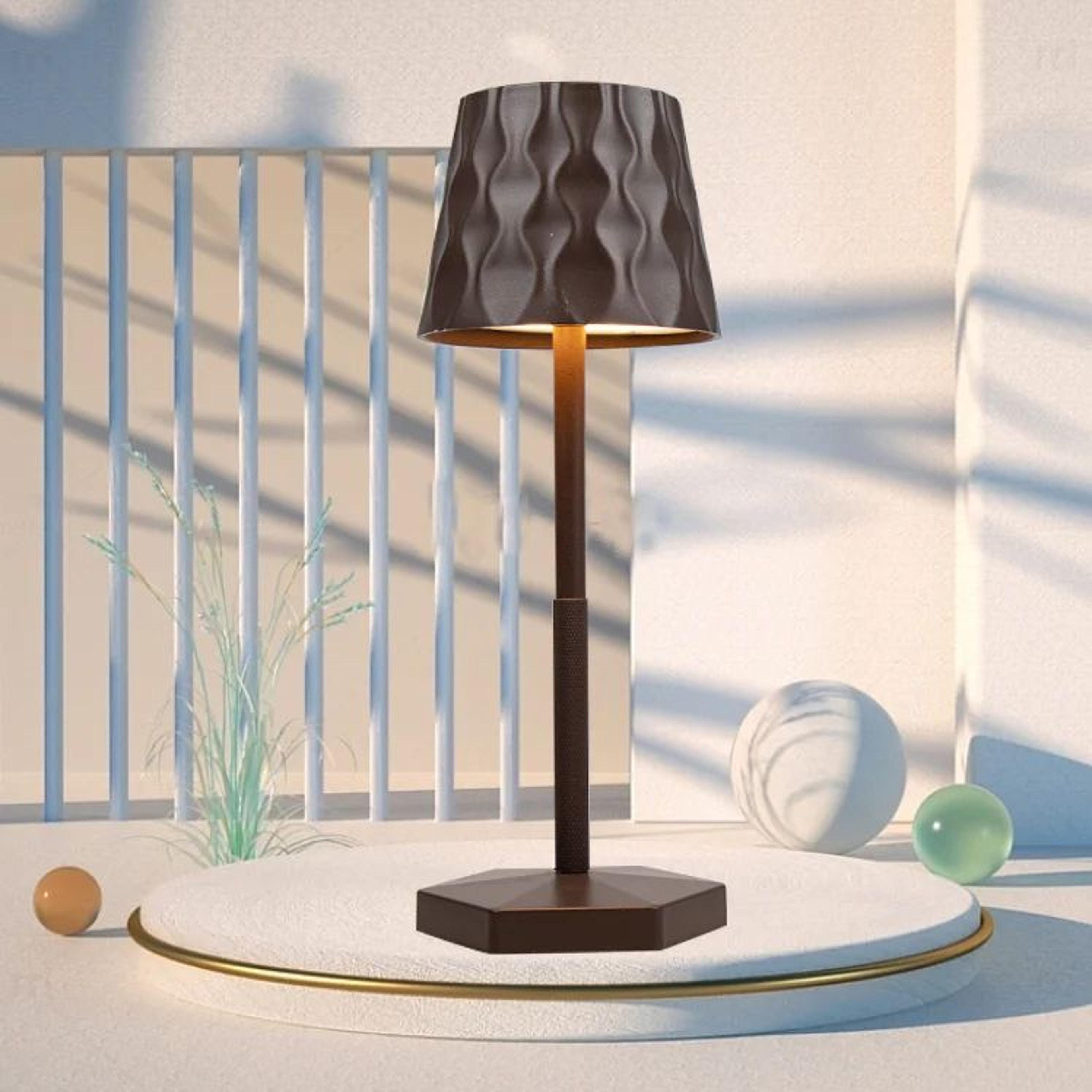 Aurora Ripple Cordless Table Lamp  Rechargeable LED Touch Control Modern Bedside Lamp 10
