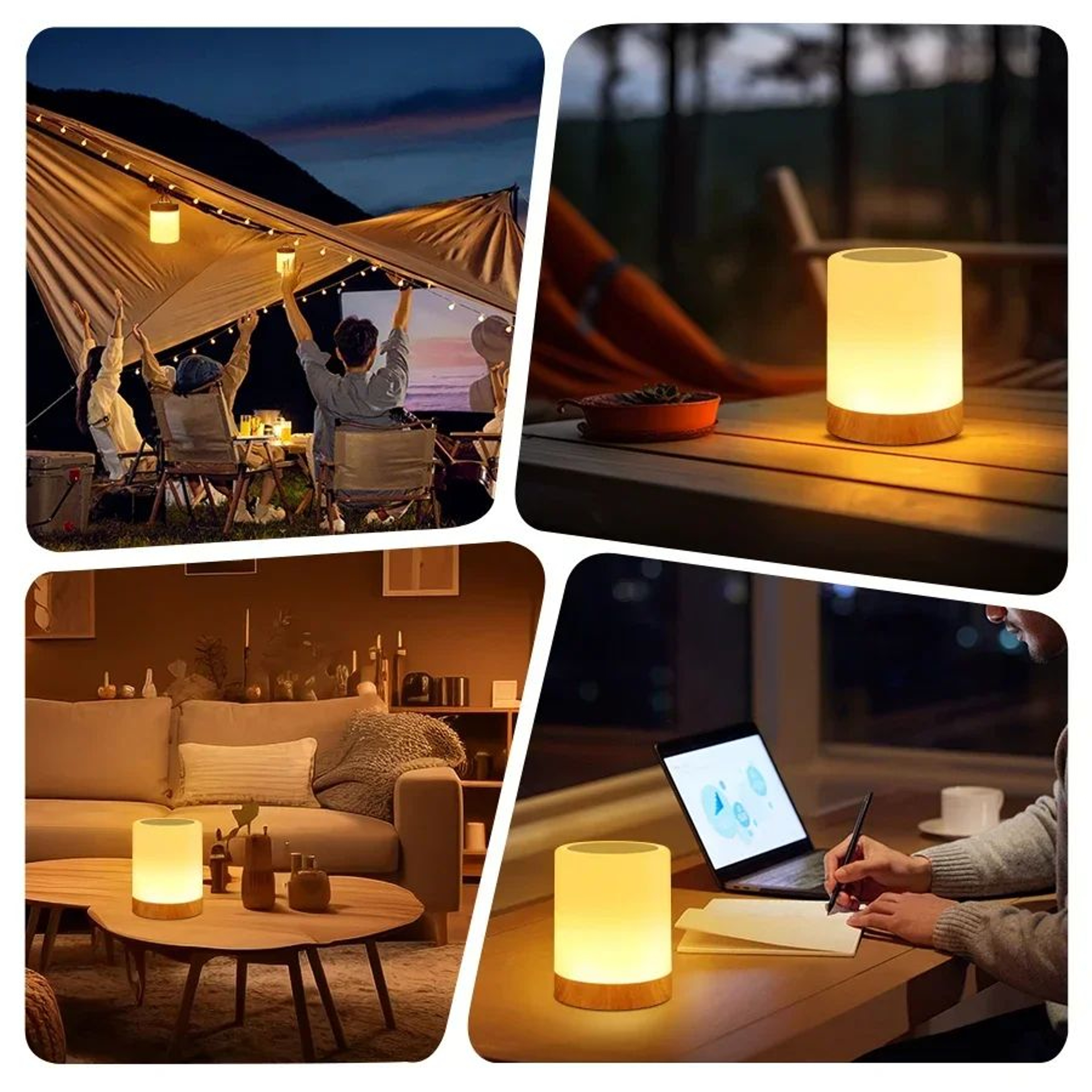 LumiGlow RGB Bedside Lamp  Rechargeable Touch Night Light  LED Bedroom Desk Lamp 5