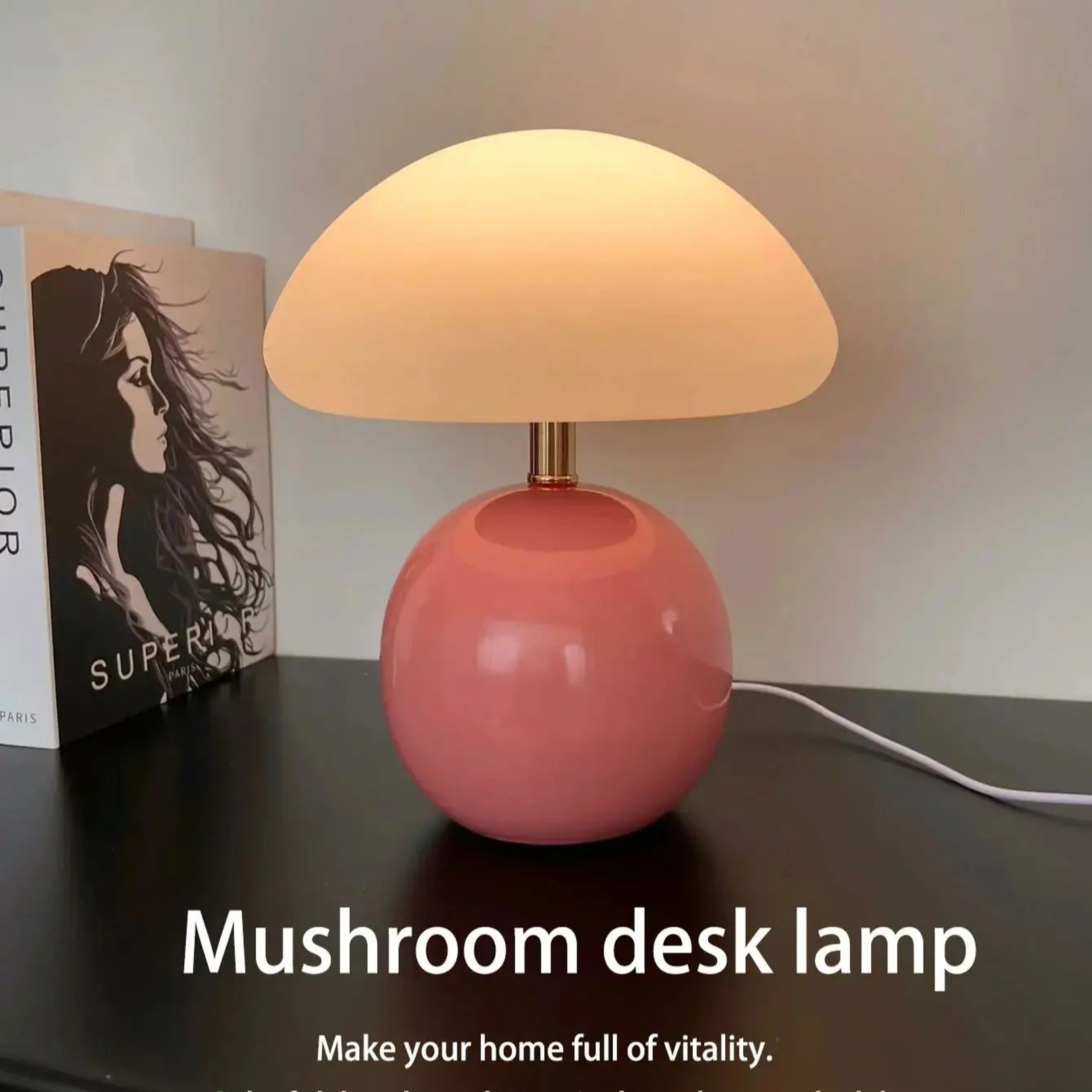 Retro Mushroom Table Lamp USB Bedside LED Night Light For Bedroom  Desk 1