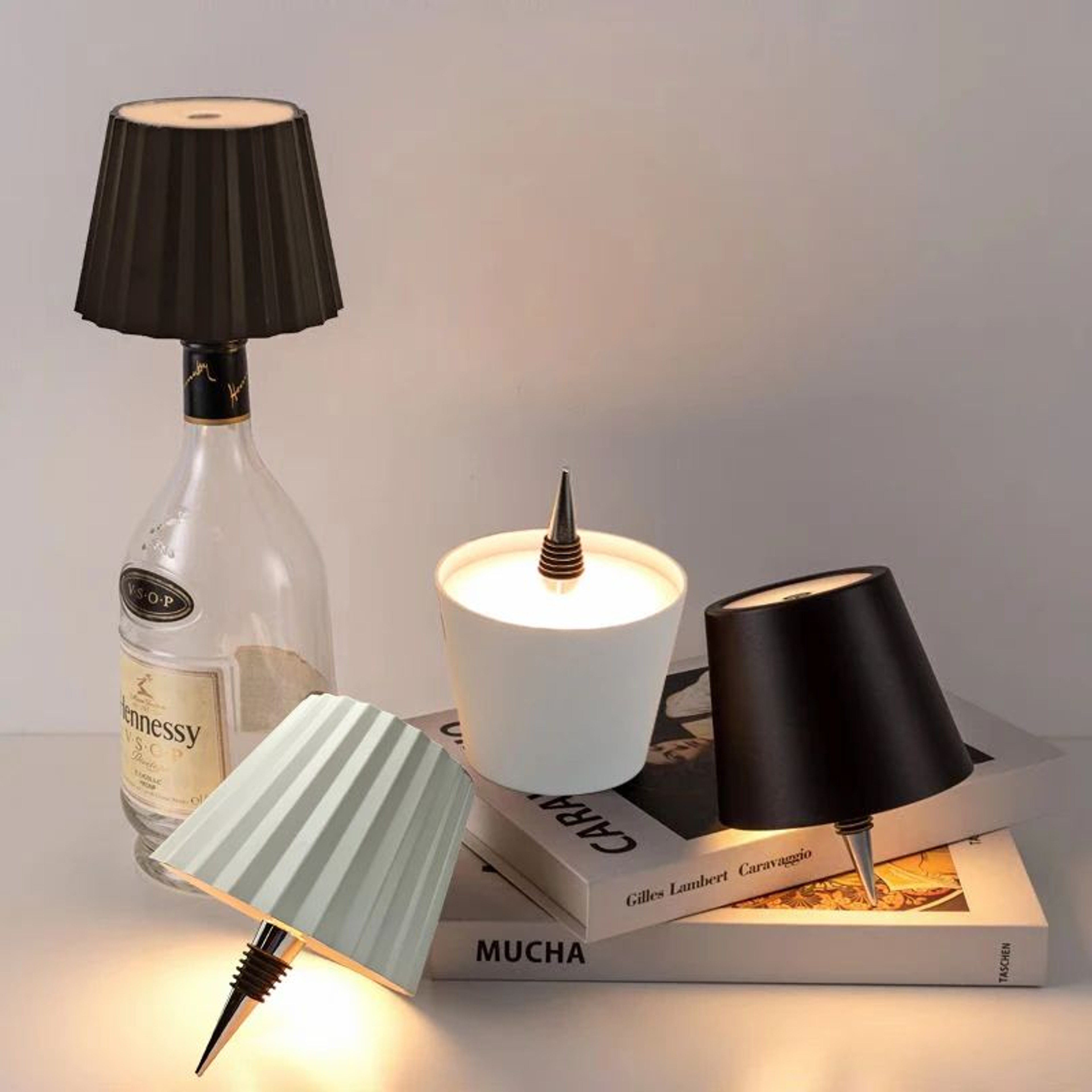 LumiBottle Wireless Bottle Lamp  Rechargeable Table Lamp With Touch Control Lamp 3 Color Modes  Ste 0