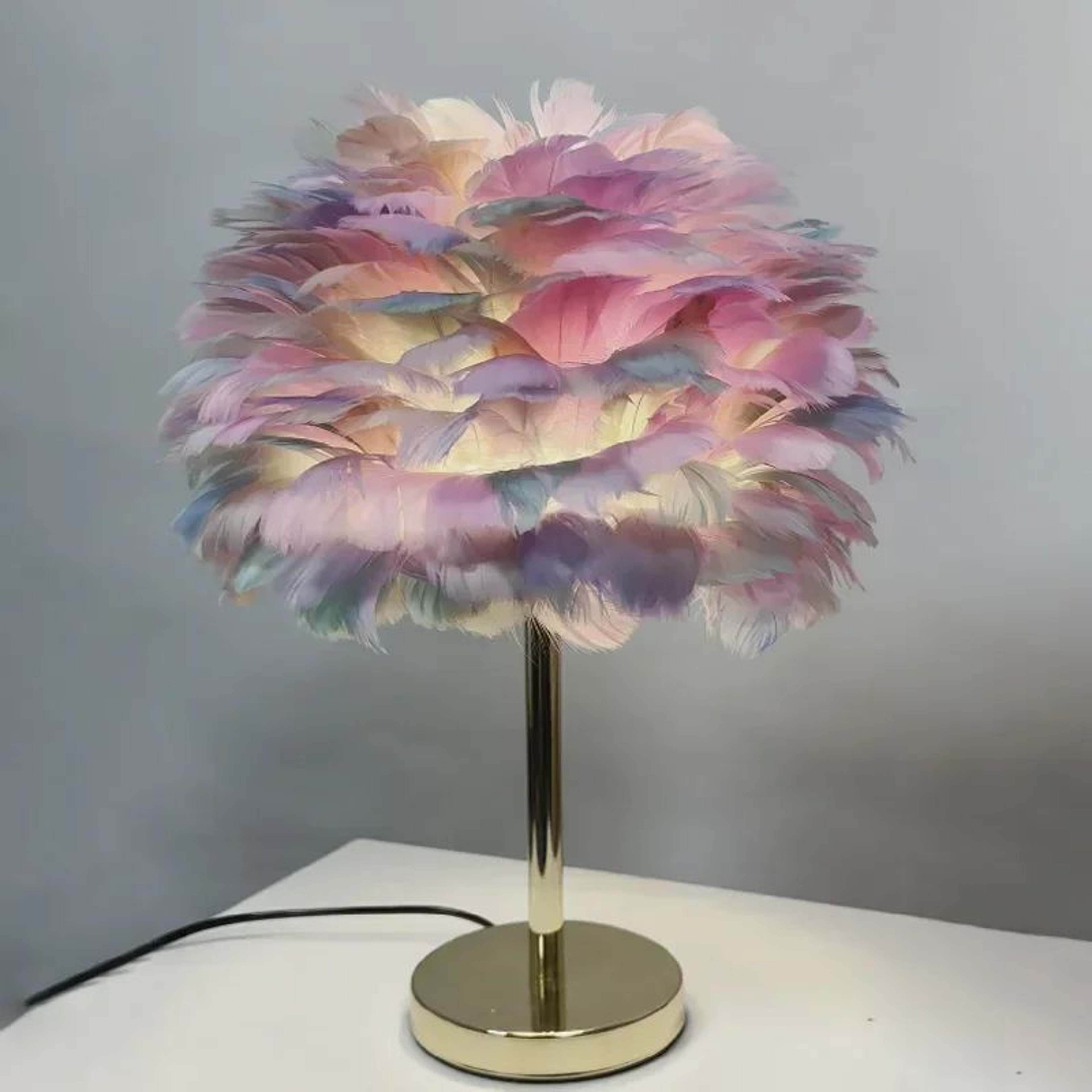 Elegant Feather Table Lamp  Modern Bedside Table Lamp For Bedroom  Living Room Decor 2