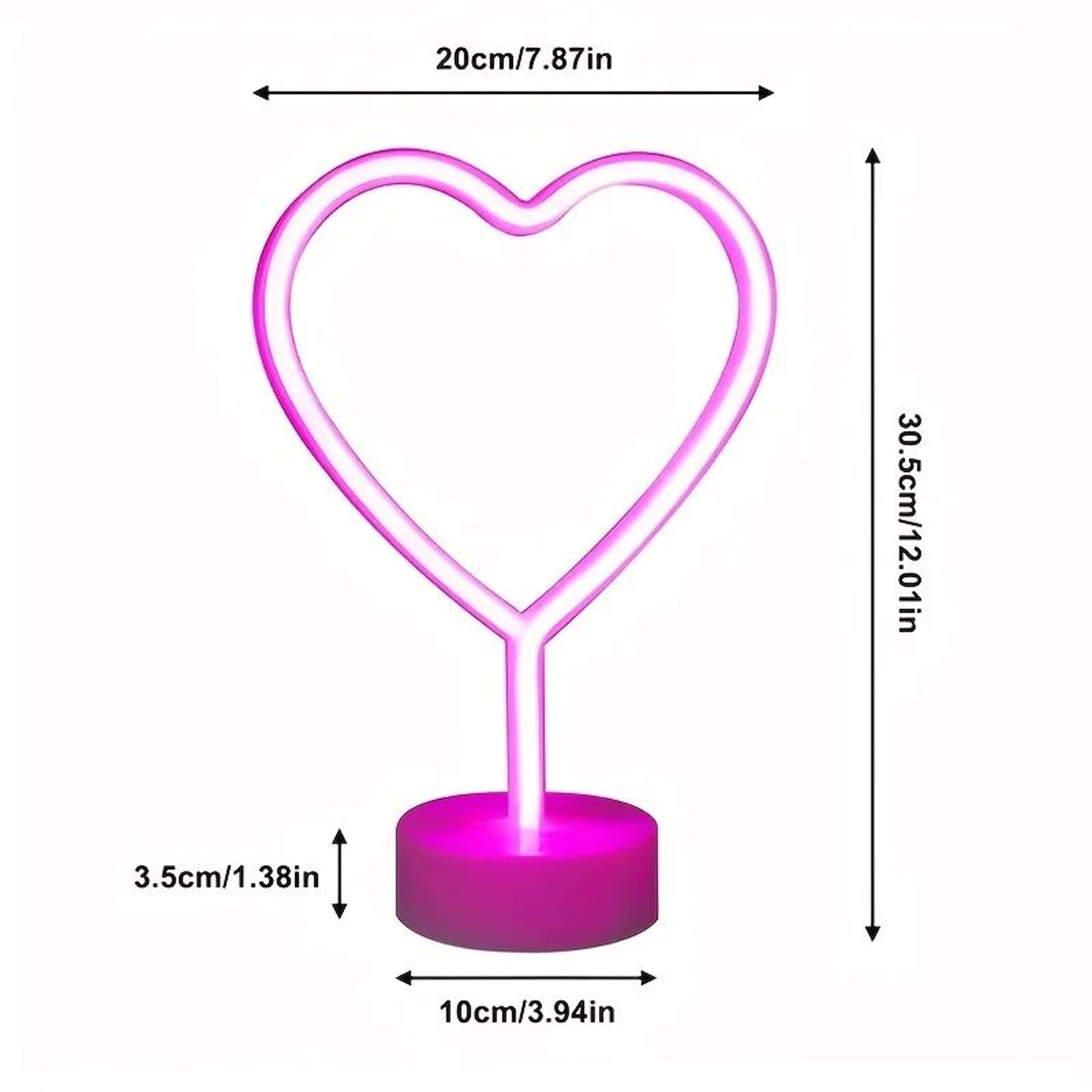 2 PCS Love Neon Sign LED Lights  Pink USB  Battery Powered Romantic Room  Wedding Decor 3