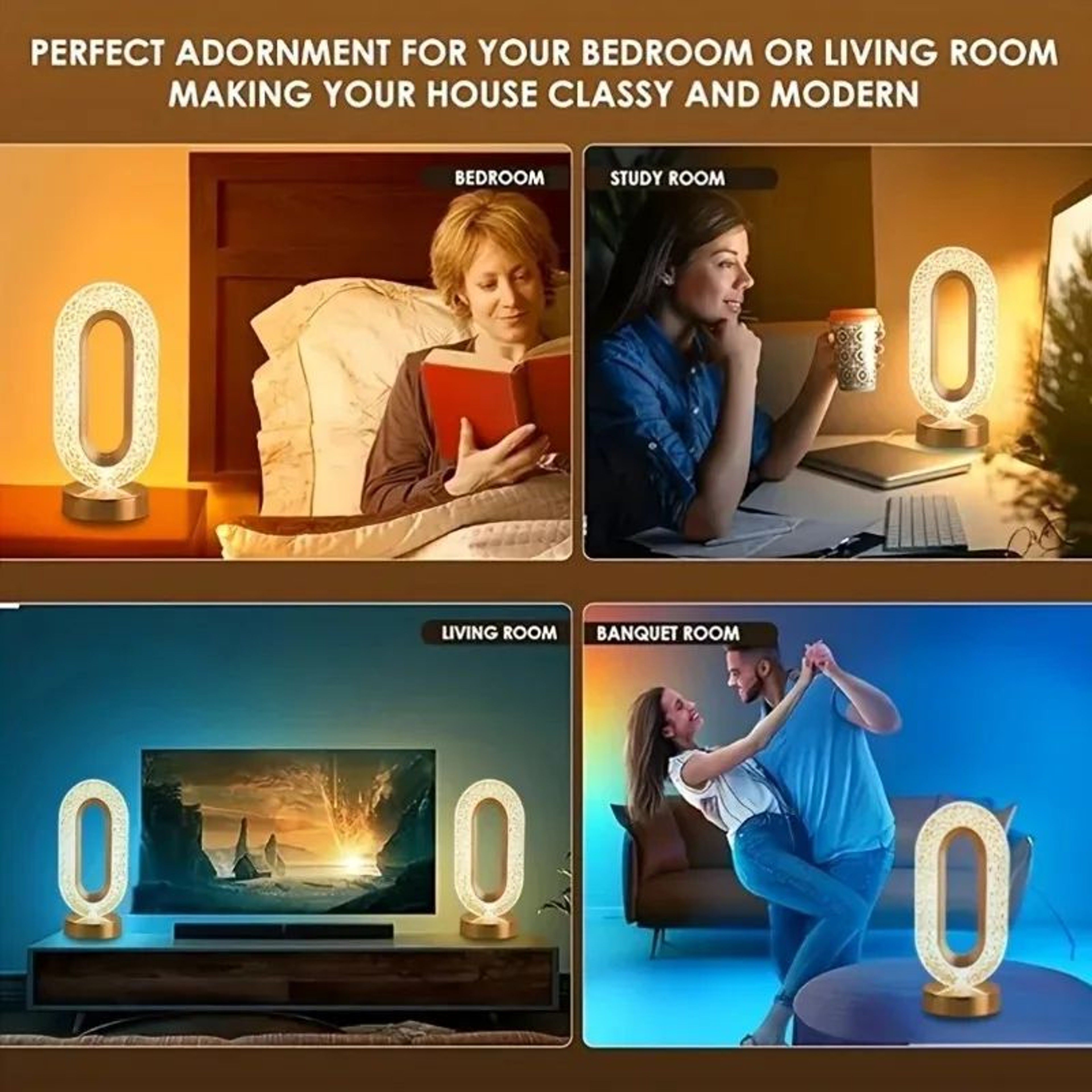 Crystal Table Lamp With USB Rechargeable LED Night Light For Bedroom  Desk 2
