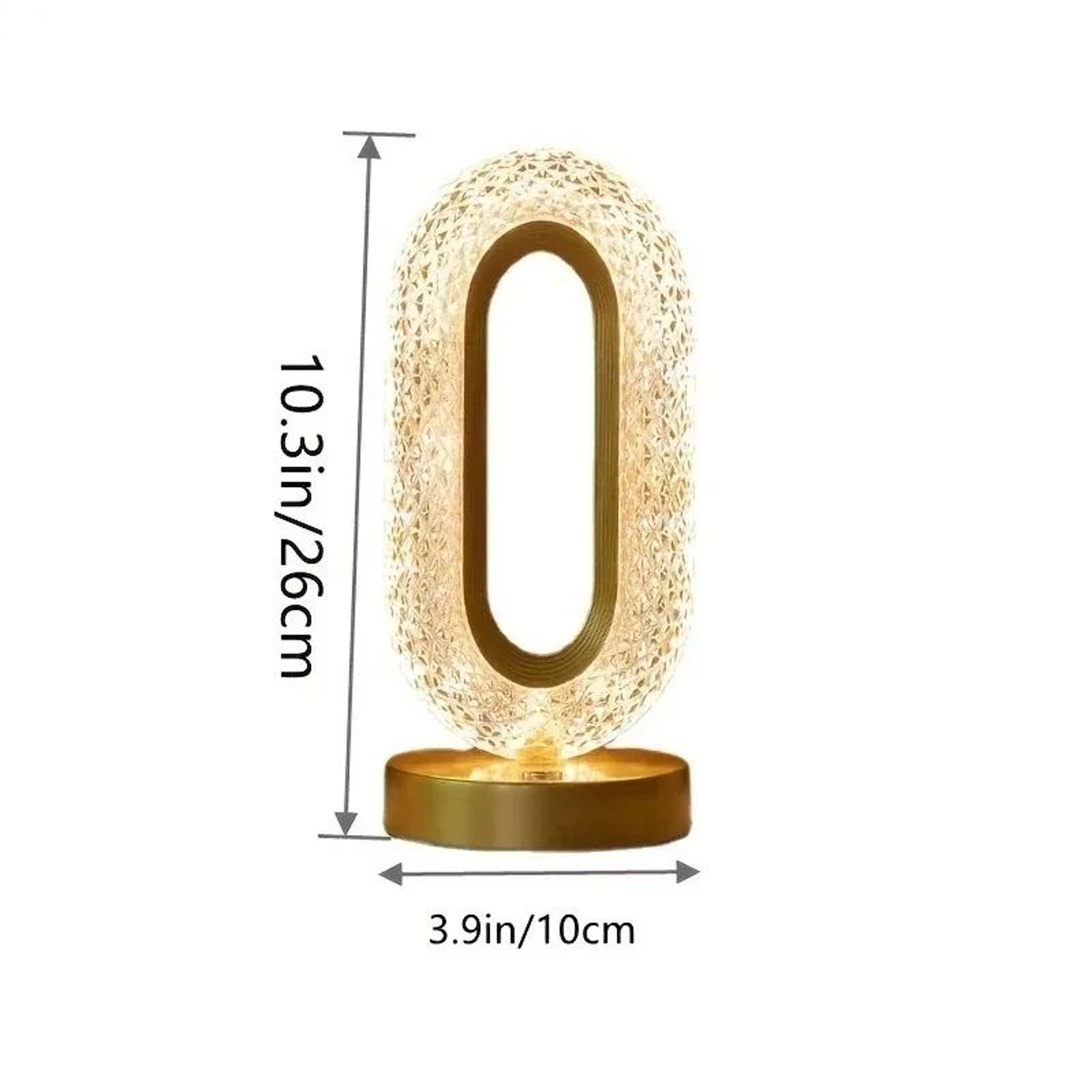 Crystal Table Lamp With USB Rechargeable LED Night Light For Bedroom  Desk 5