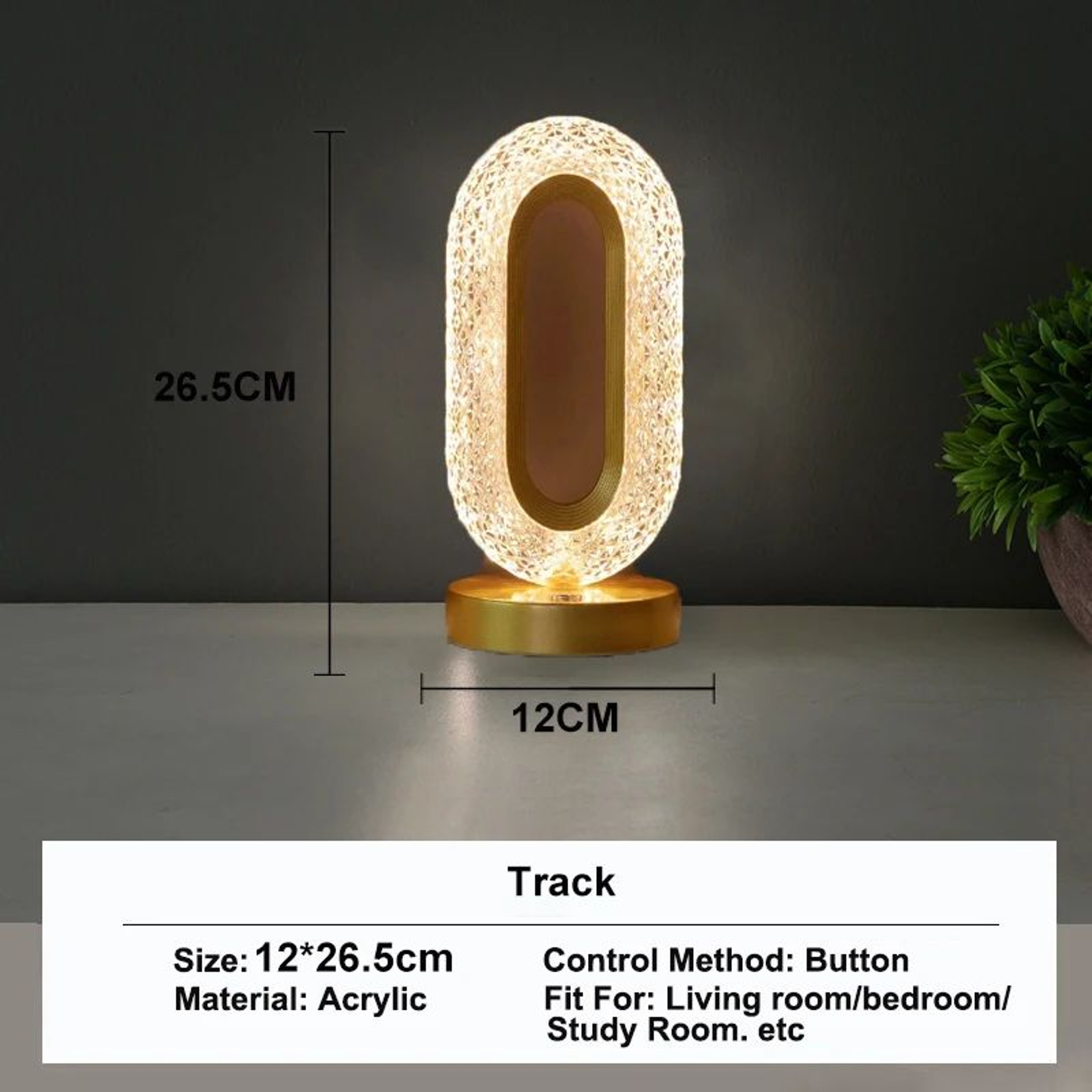 Crystal Table Lamp With USB Rechargeable LED Night Light For Bedroom  Desk 6