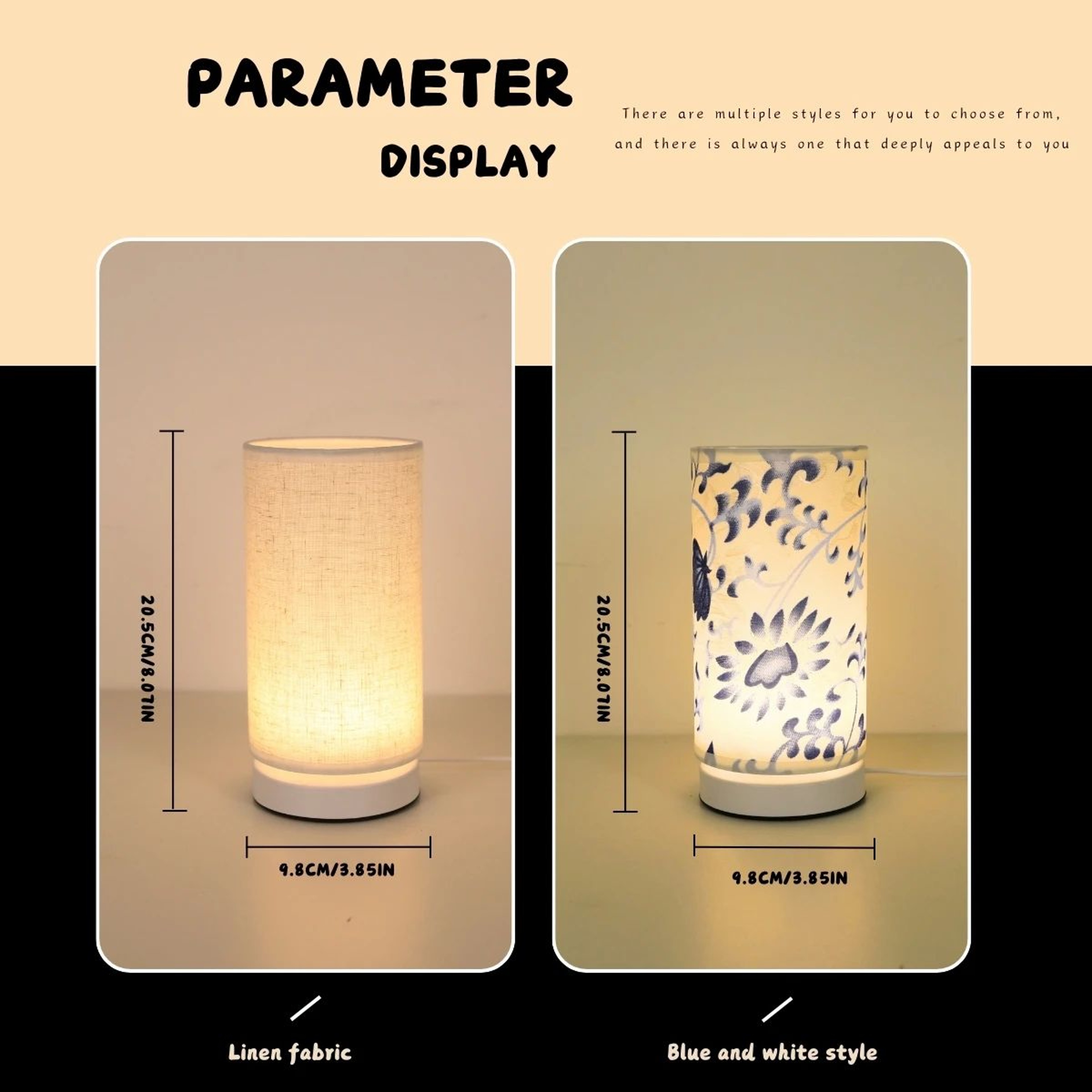 Warm Fabric LED Desk Lamp With USB Power For Bedroom Reading  Home Decor 5